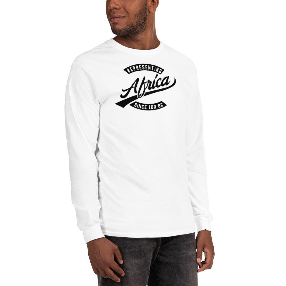 Black professional wearing African diaspora long sleeve t-shirt