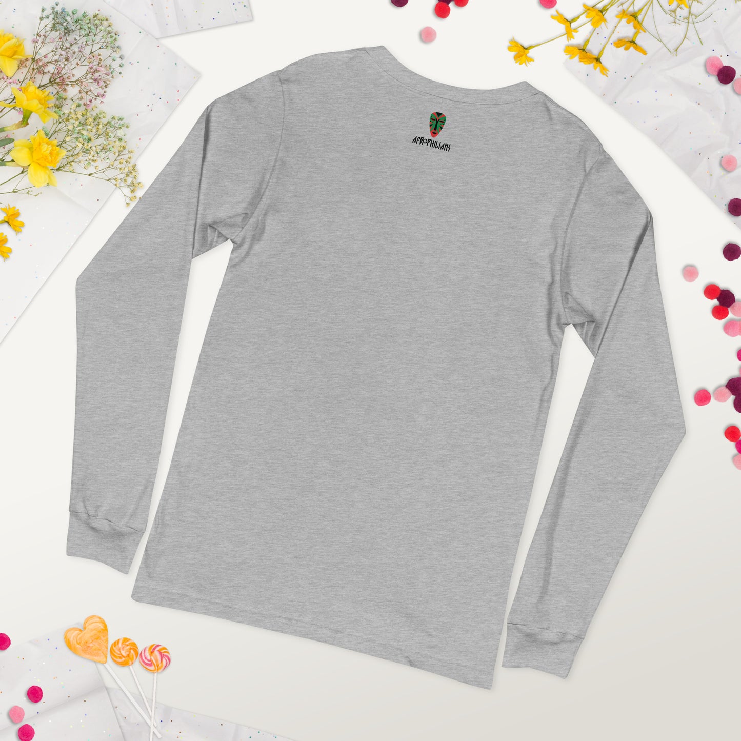 Black professional wearing African diaspora long sleeve t-shirt