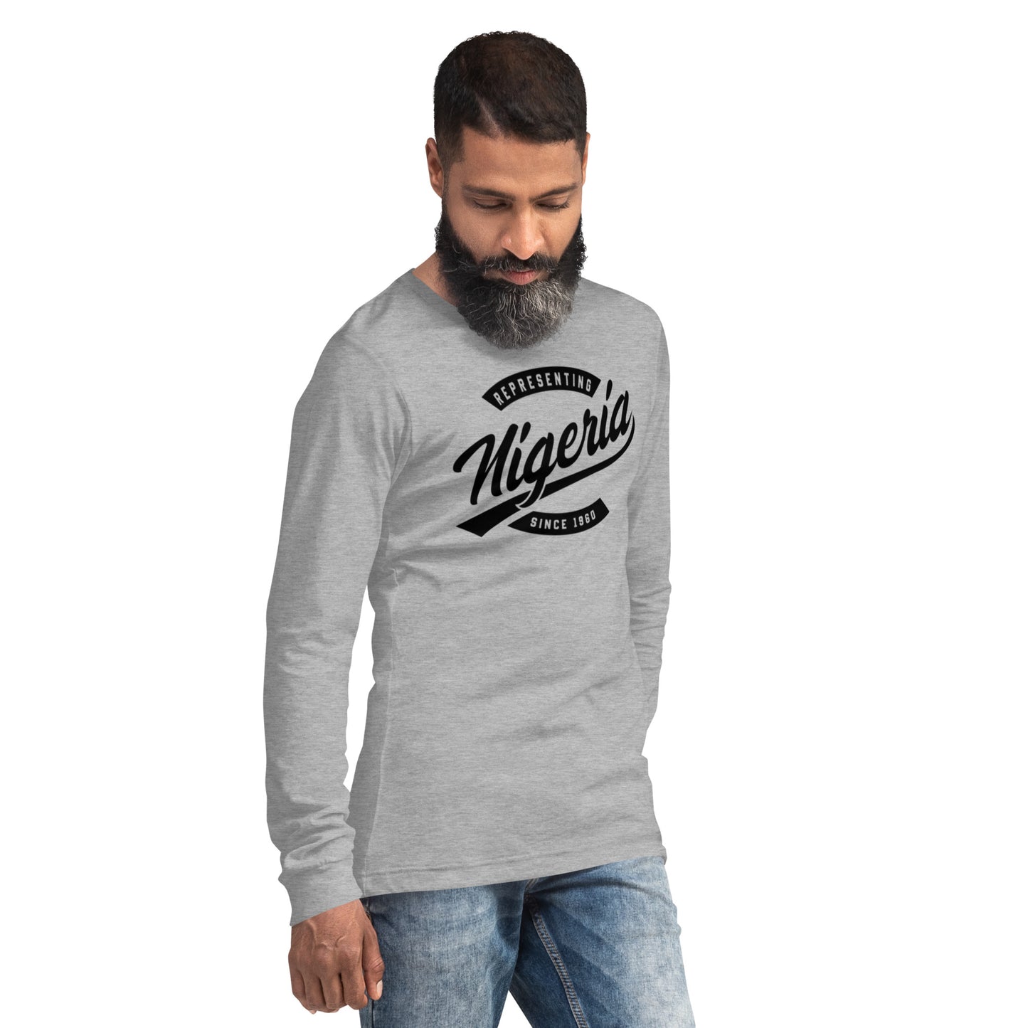 Black professional wearing African diaspora long sleeve t-shirt