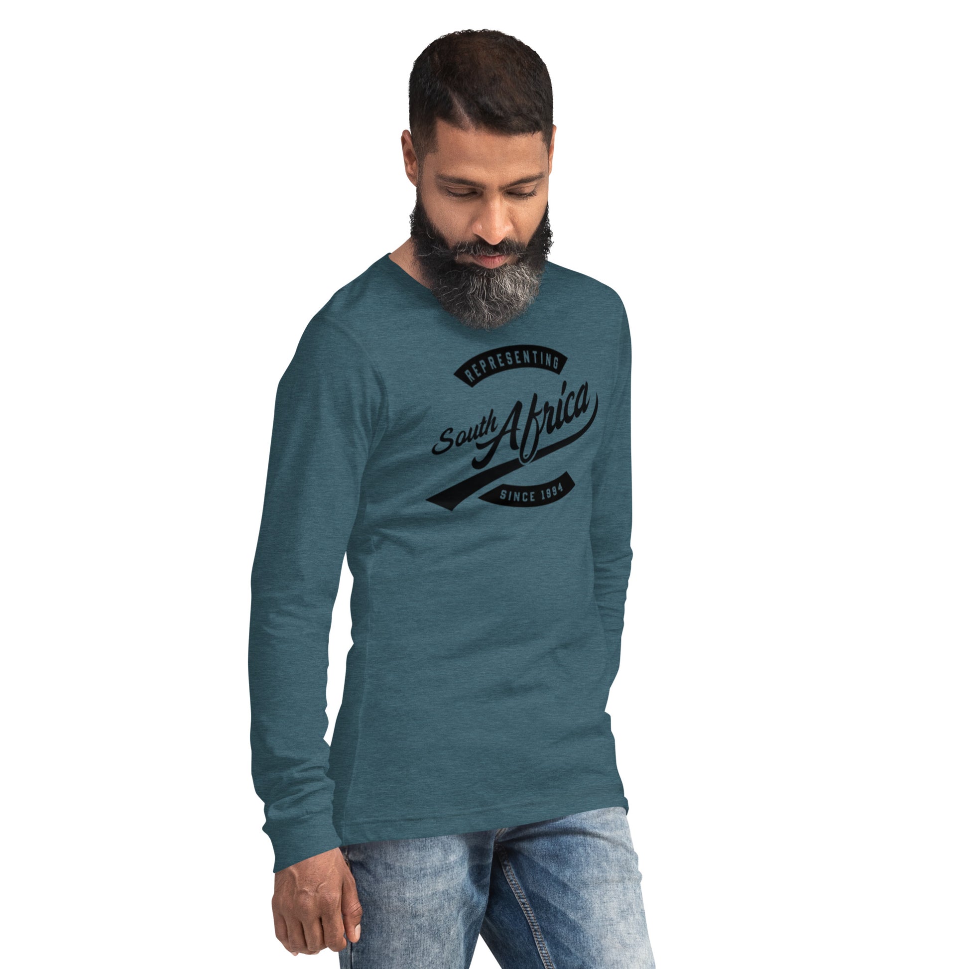 Black professional wearing African diaspora long sleeve t-shirt