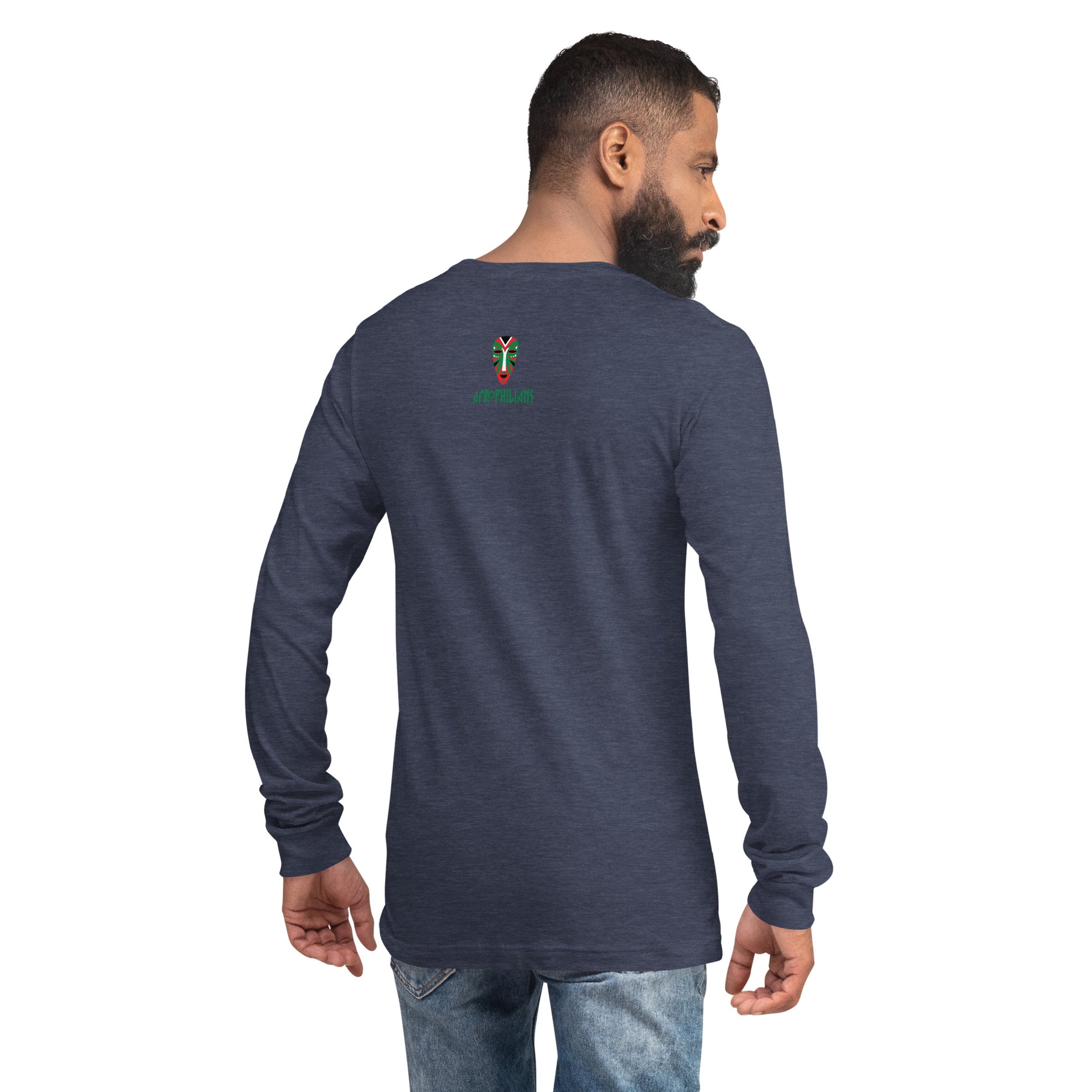 Black professional wearing African diaspora long sleeve t-shirt