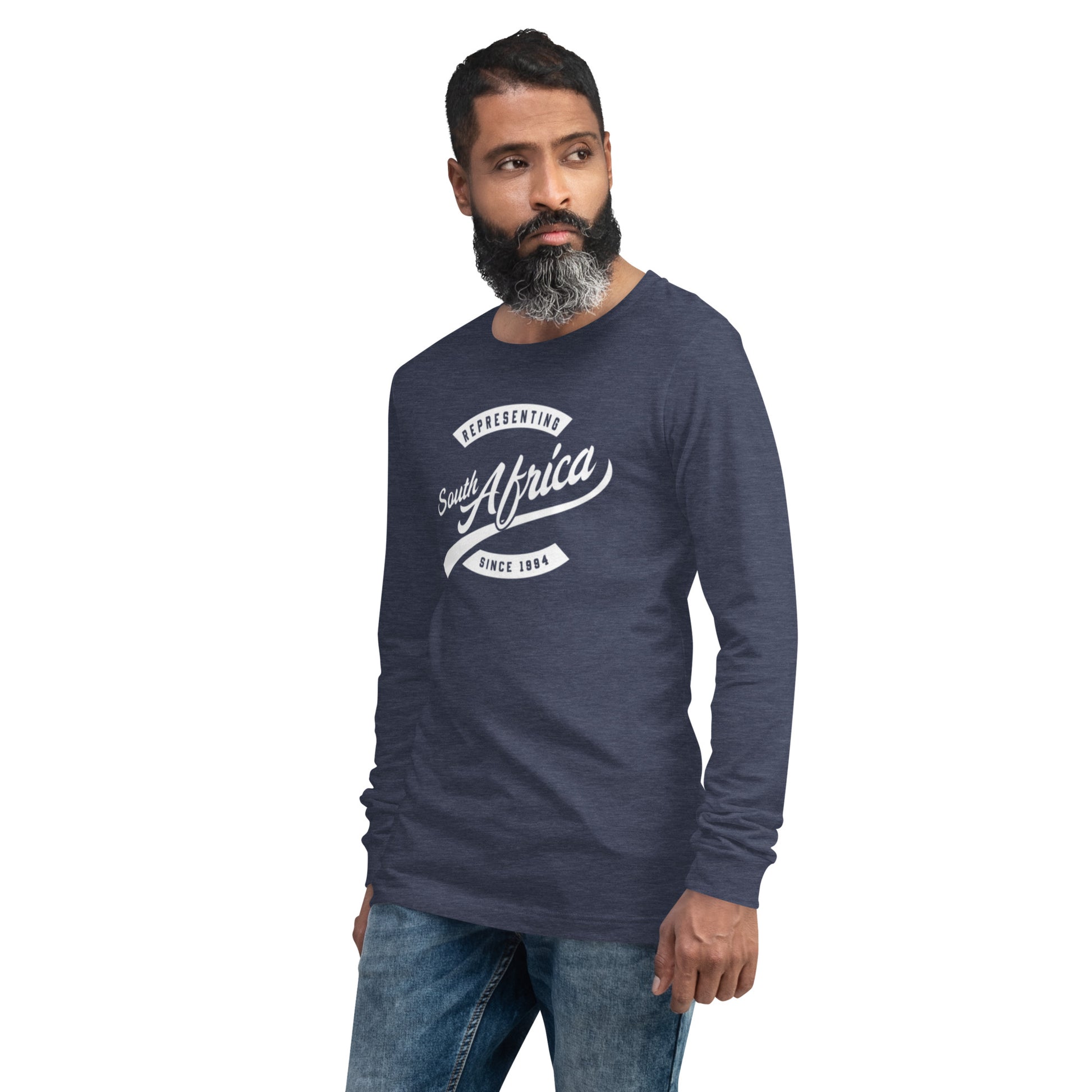 Black professional wearing African diaspora long sleeve t-shirt