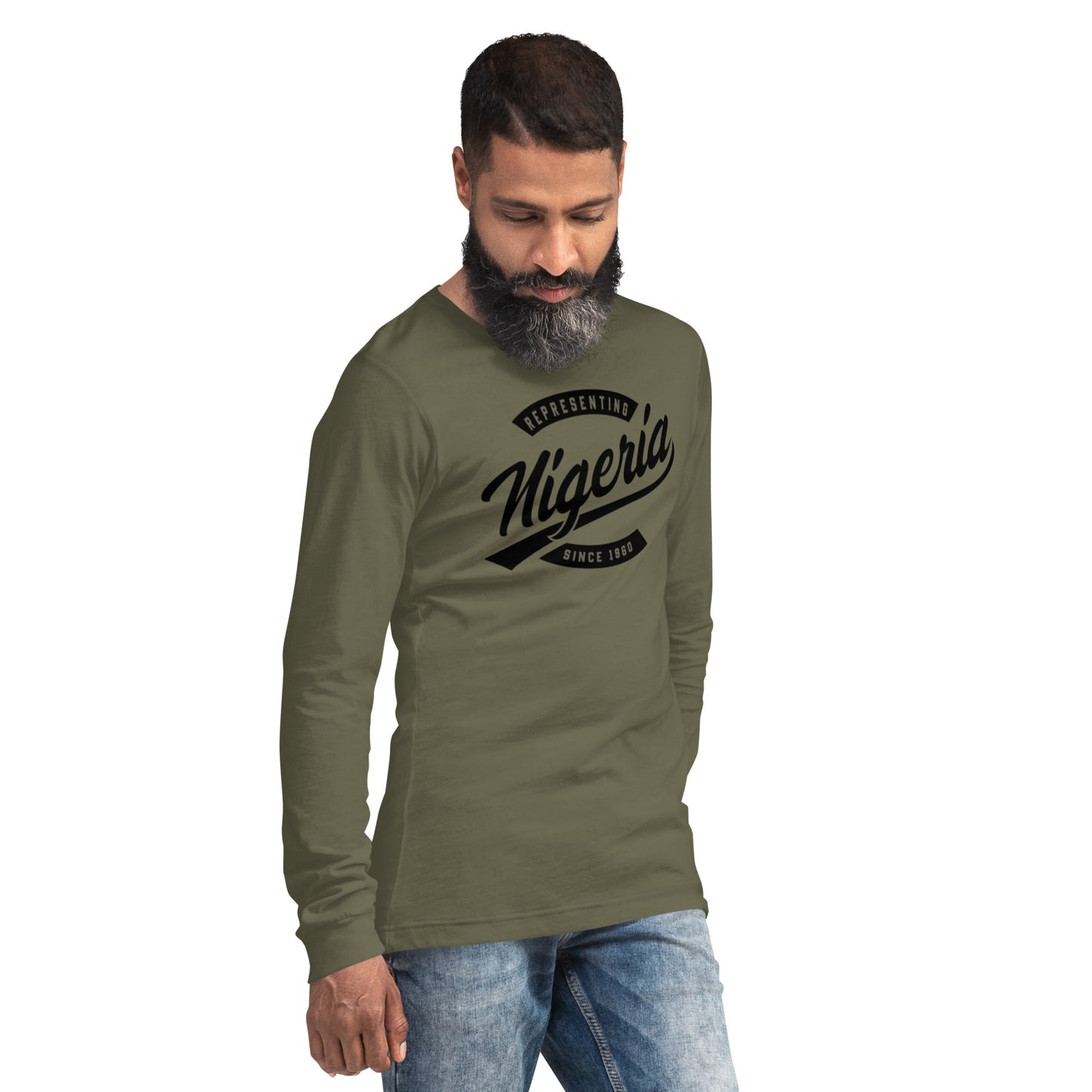 Black professional wearing African diaspora long sleeve t-shirt