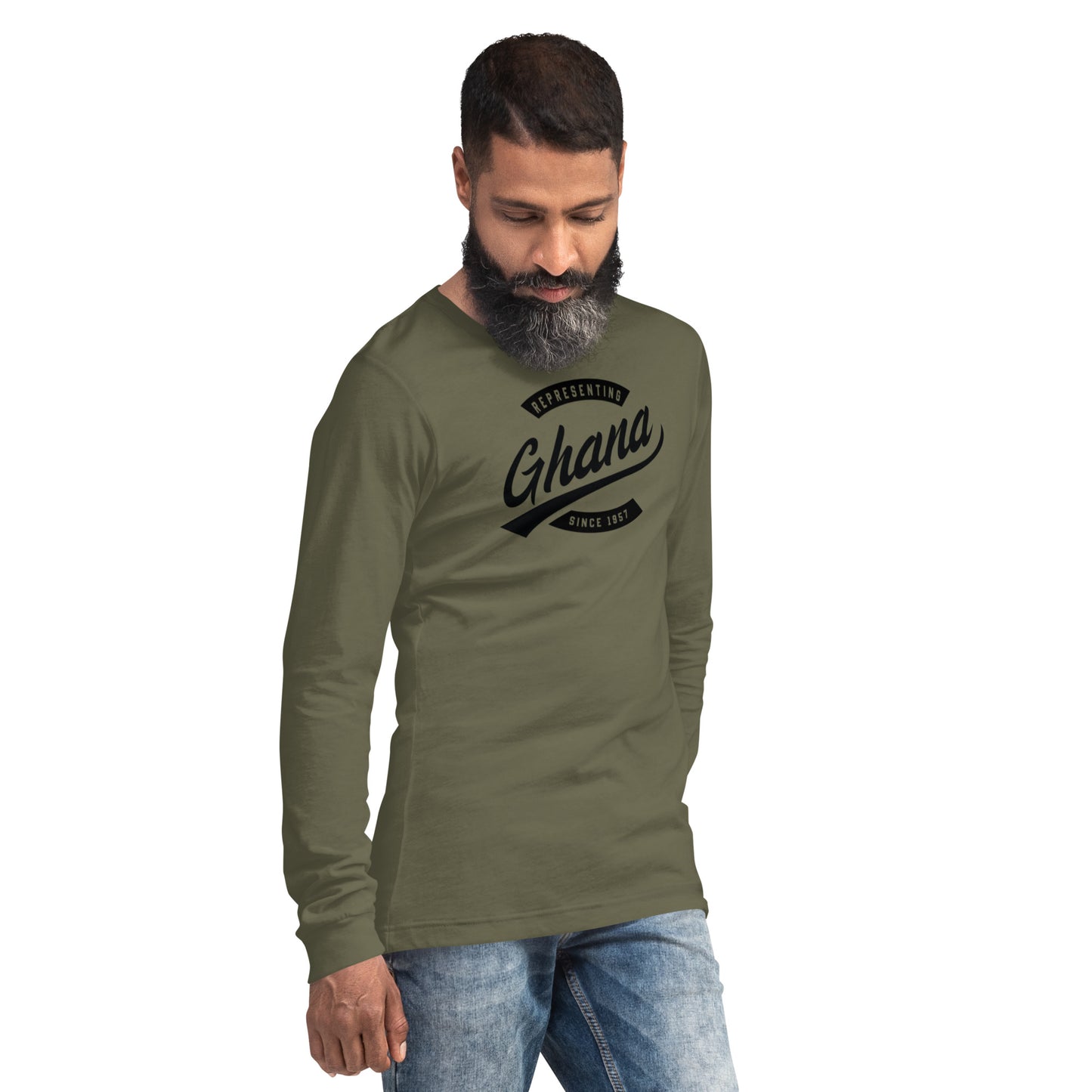 Black professional wearing African diaspora long sleeve t-shirt