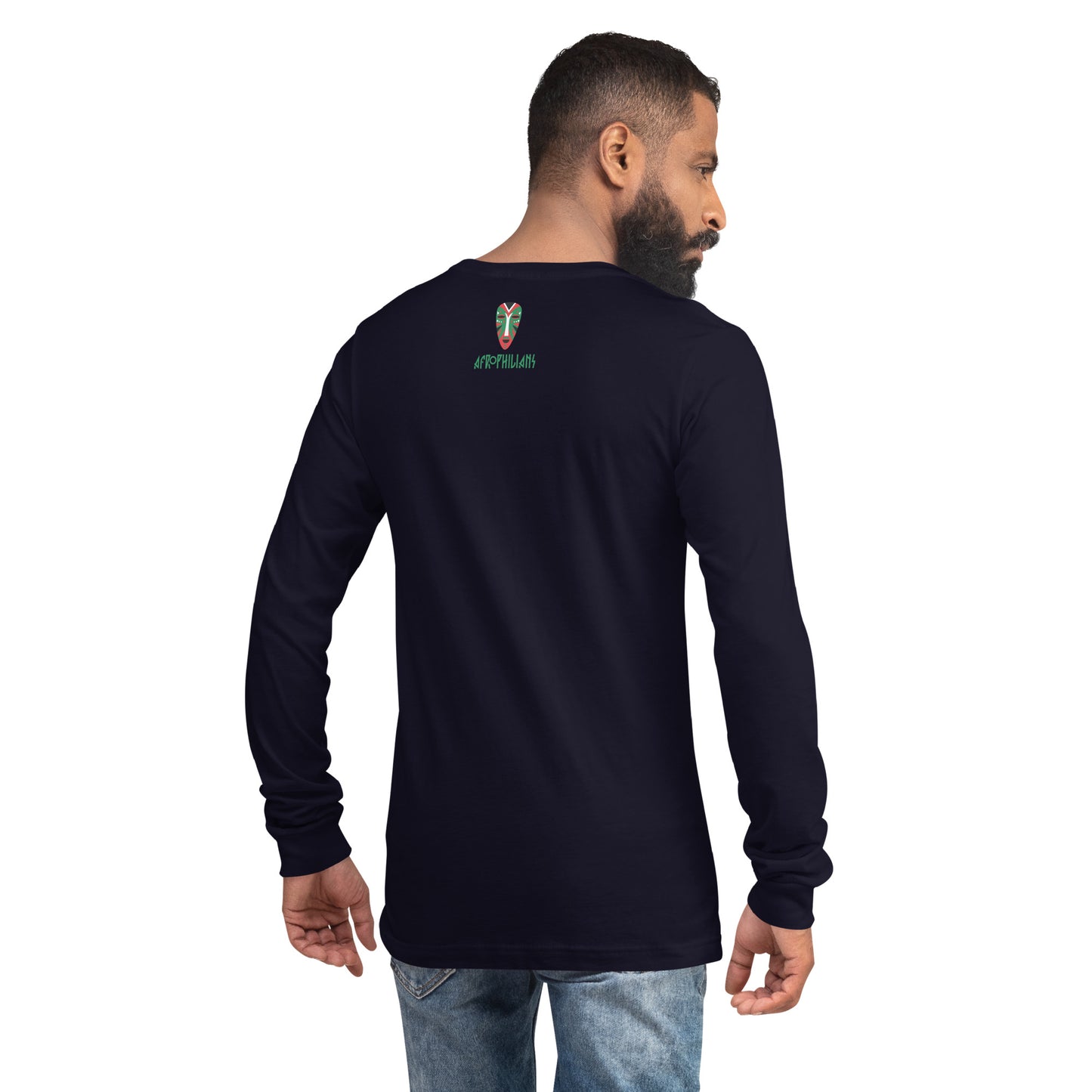 Black professional wearing African diaspora long sleeve t-shirt