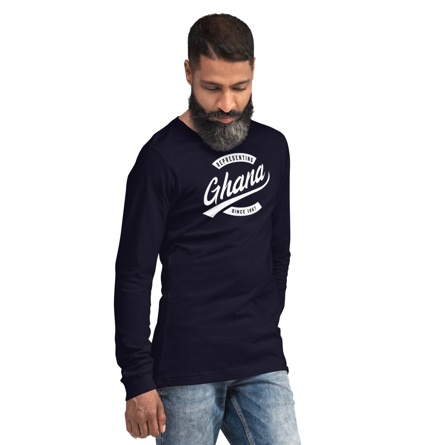 Black professional wearing African diaspora long sleeve t-shirt