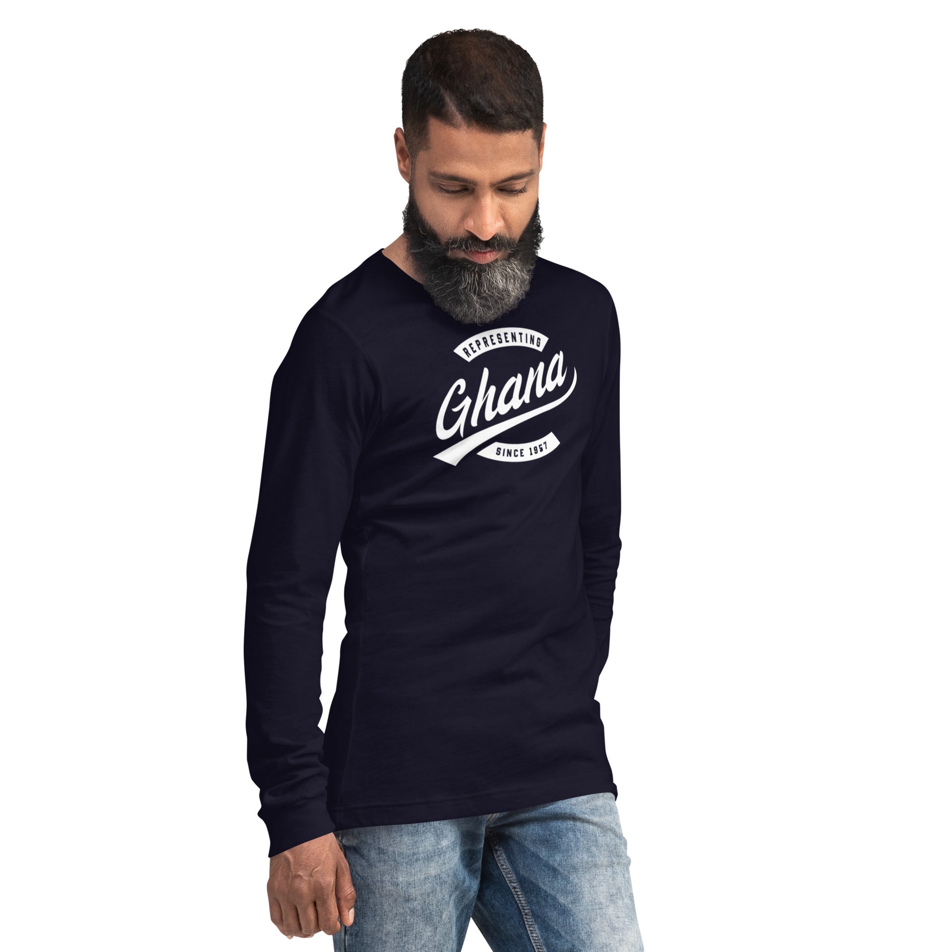 Black professional wearing African diaspora long sleeve t-shirt