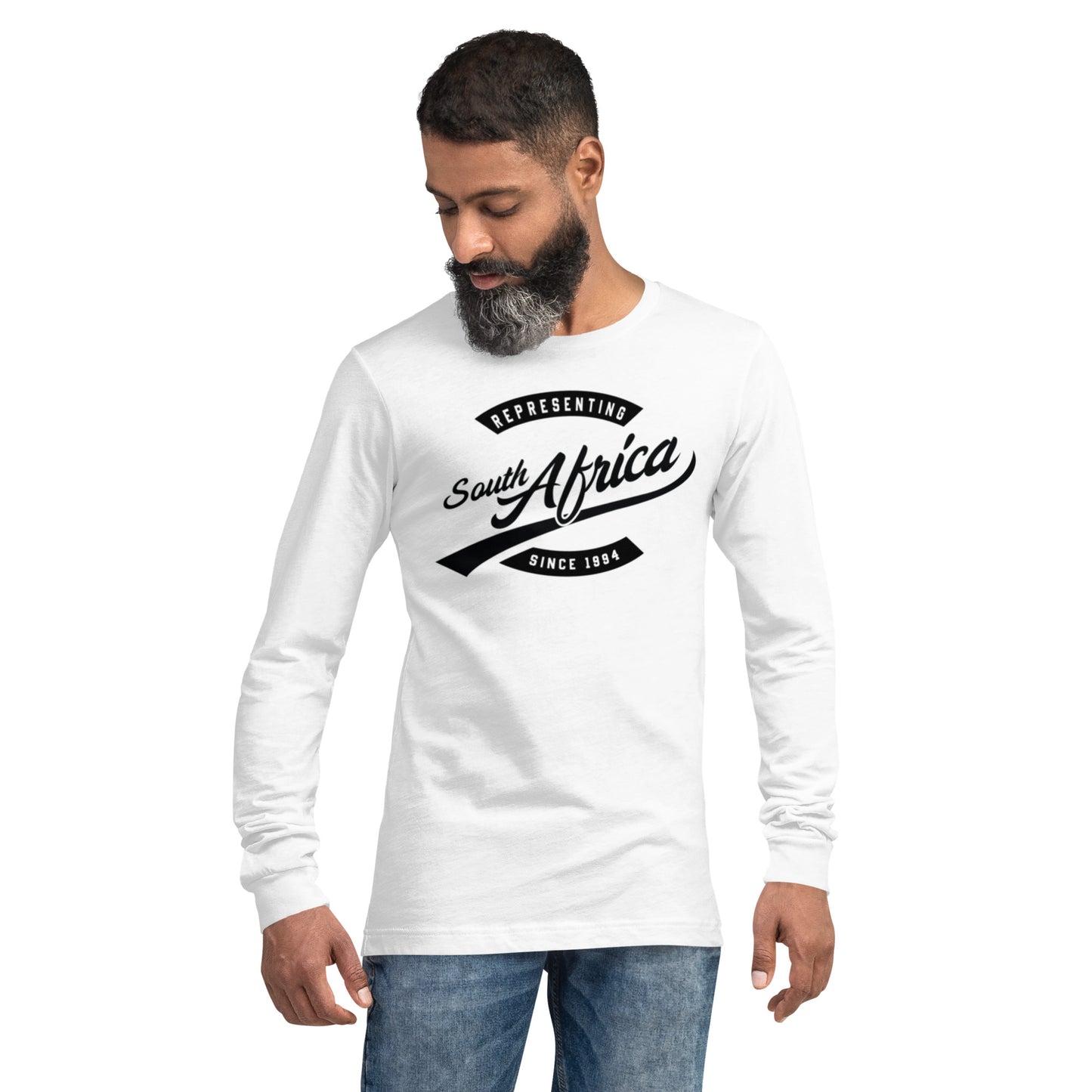 Black professional wearing African diaspora long sleeve t-shirt