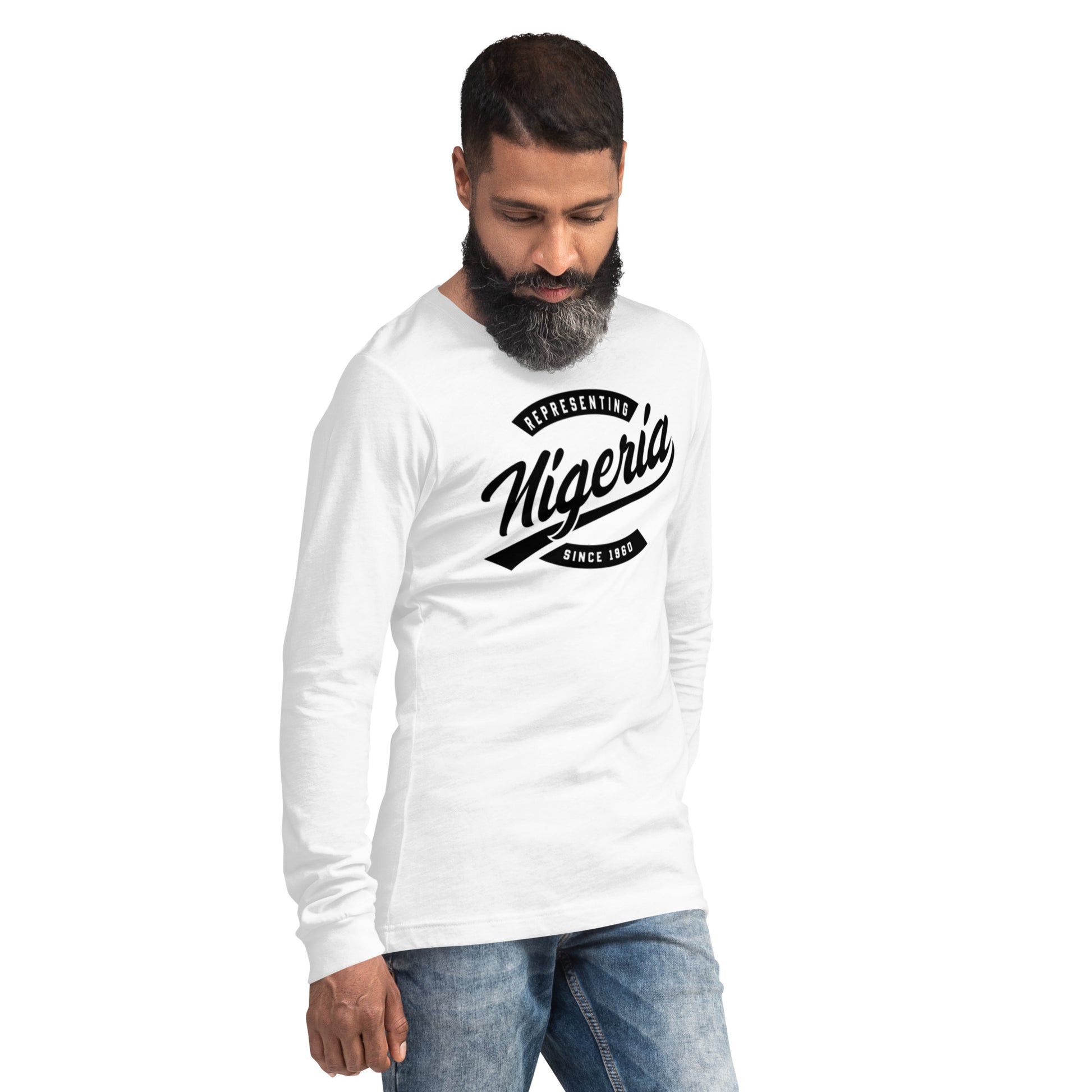 Black professional wearing African diaspora long sleeve t-shirt