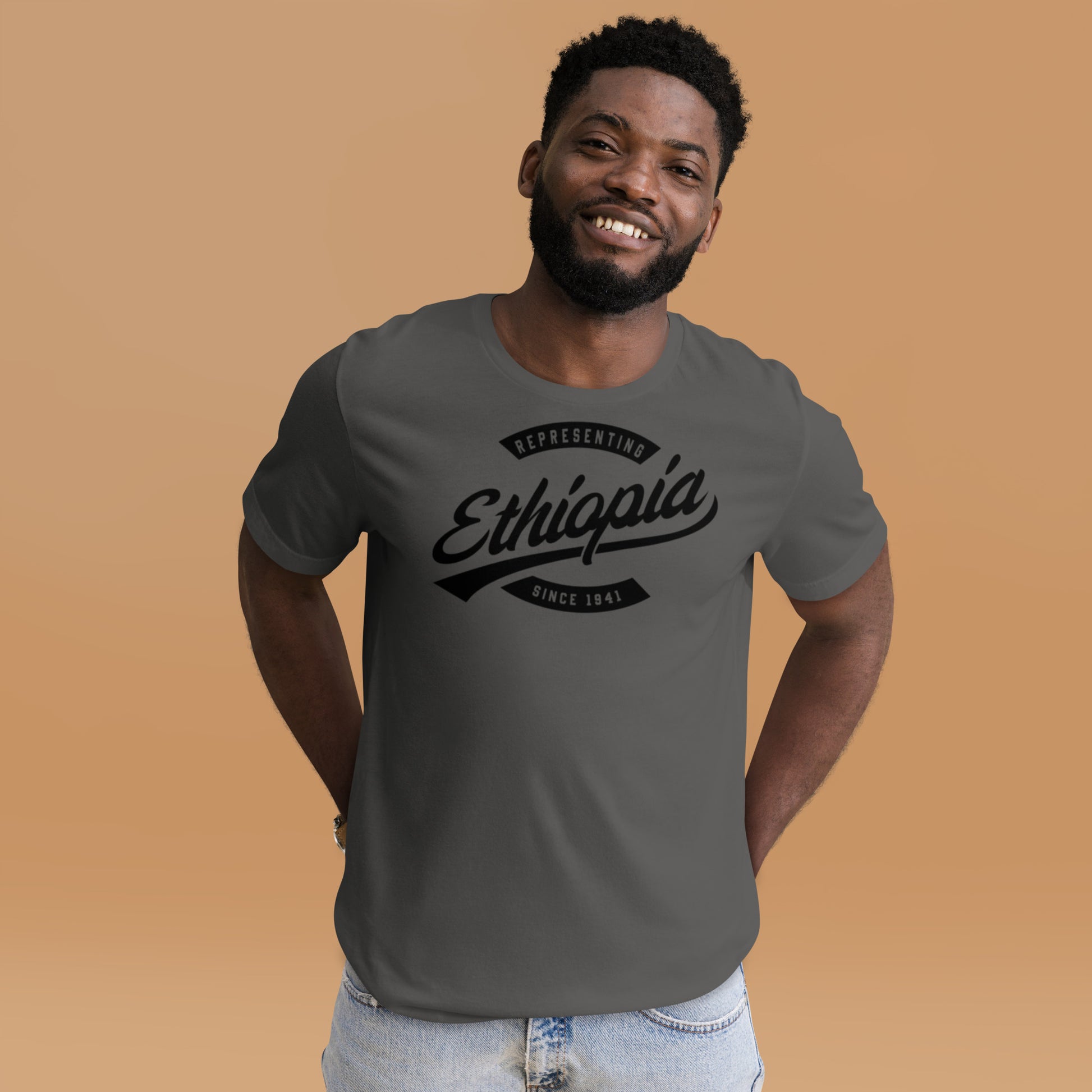 Black professional wearing African-inspired short sleeve tee