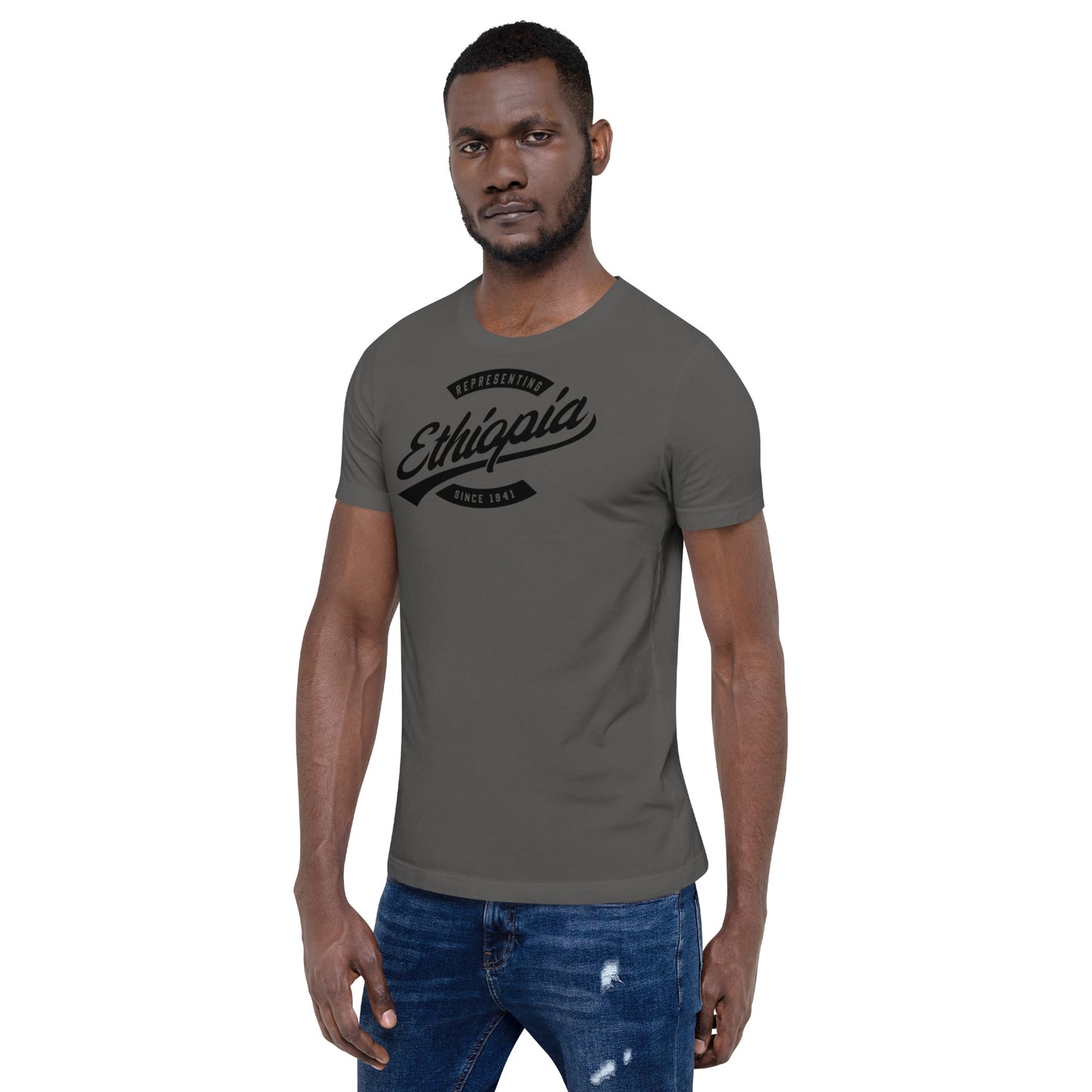 Black professional wearing African-inspired short sleeve tee
