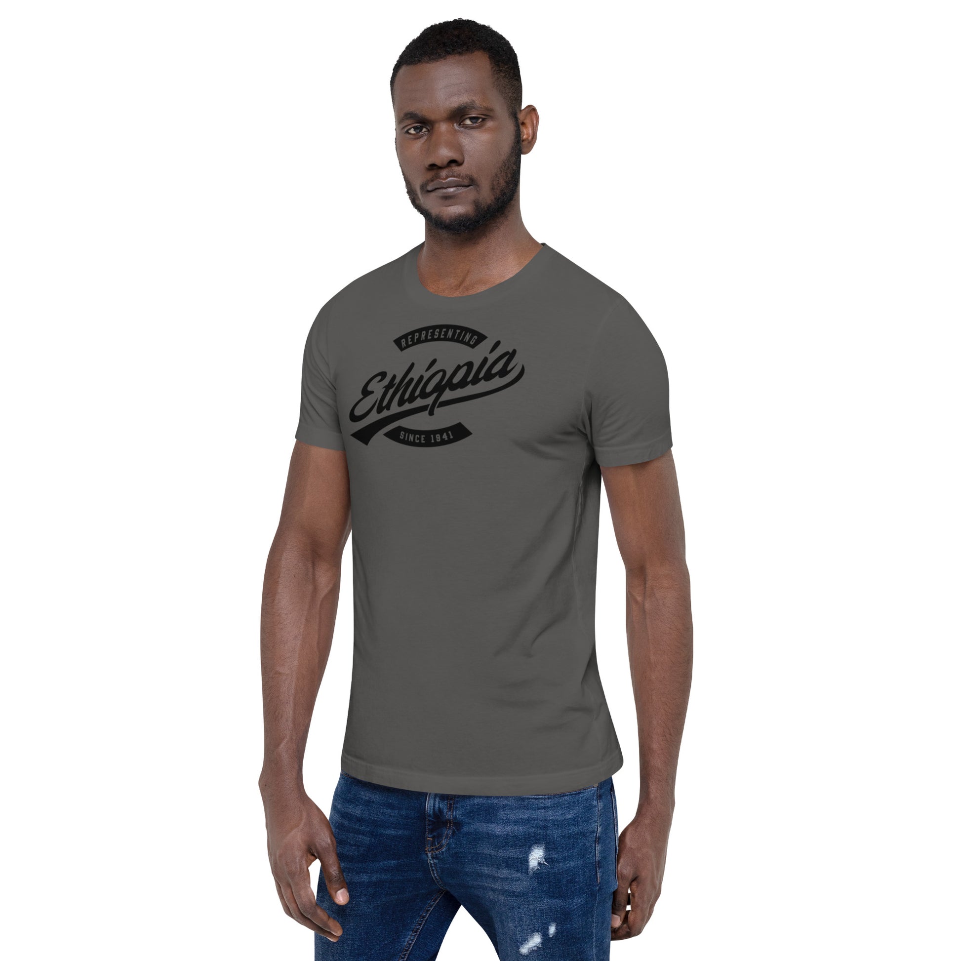 Black professional wearing African-inspired short sleeve tee