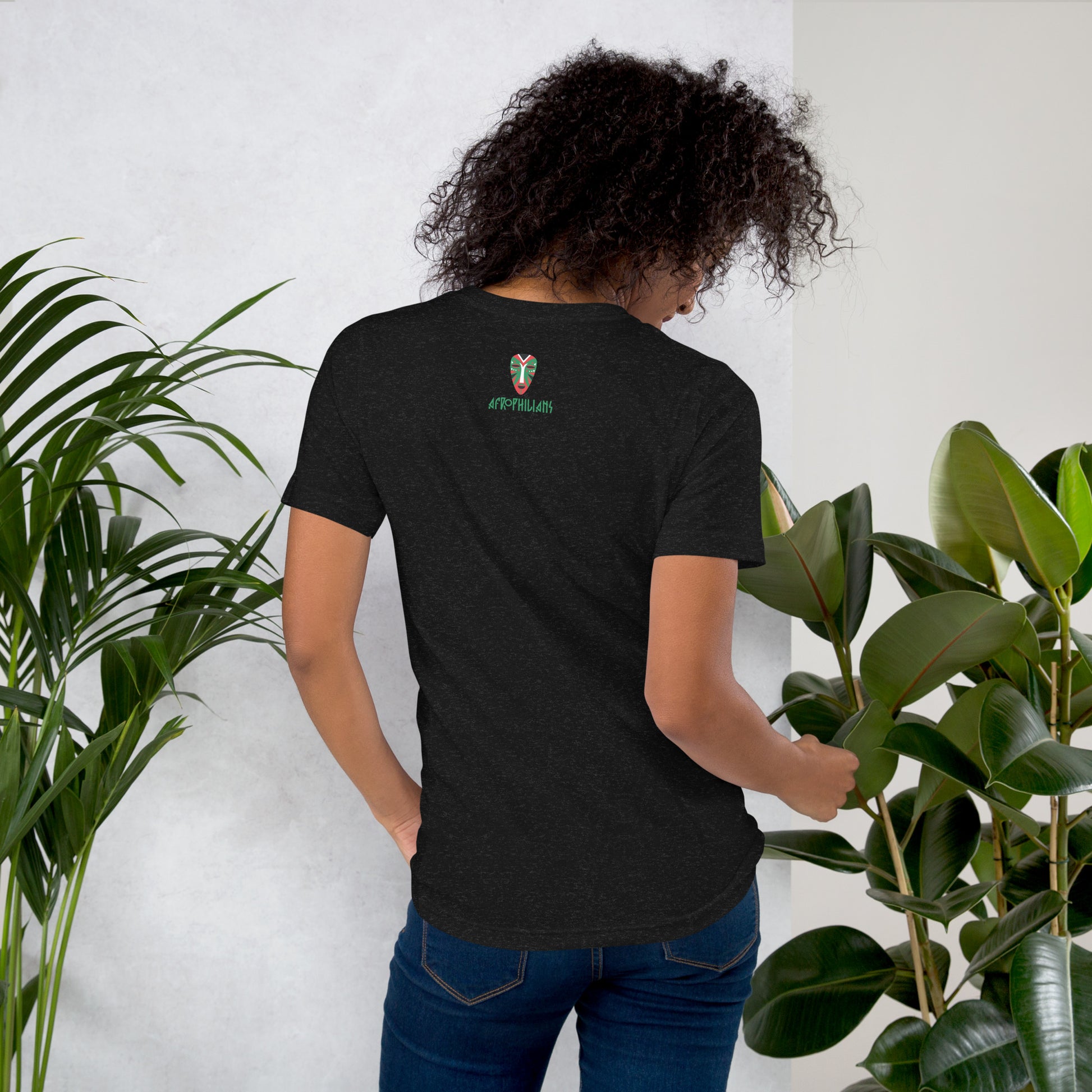 Black professional wearing African-inspired short sleeve tee