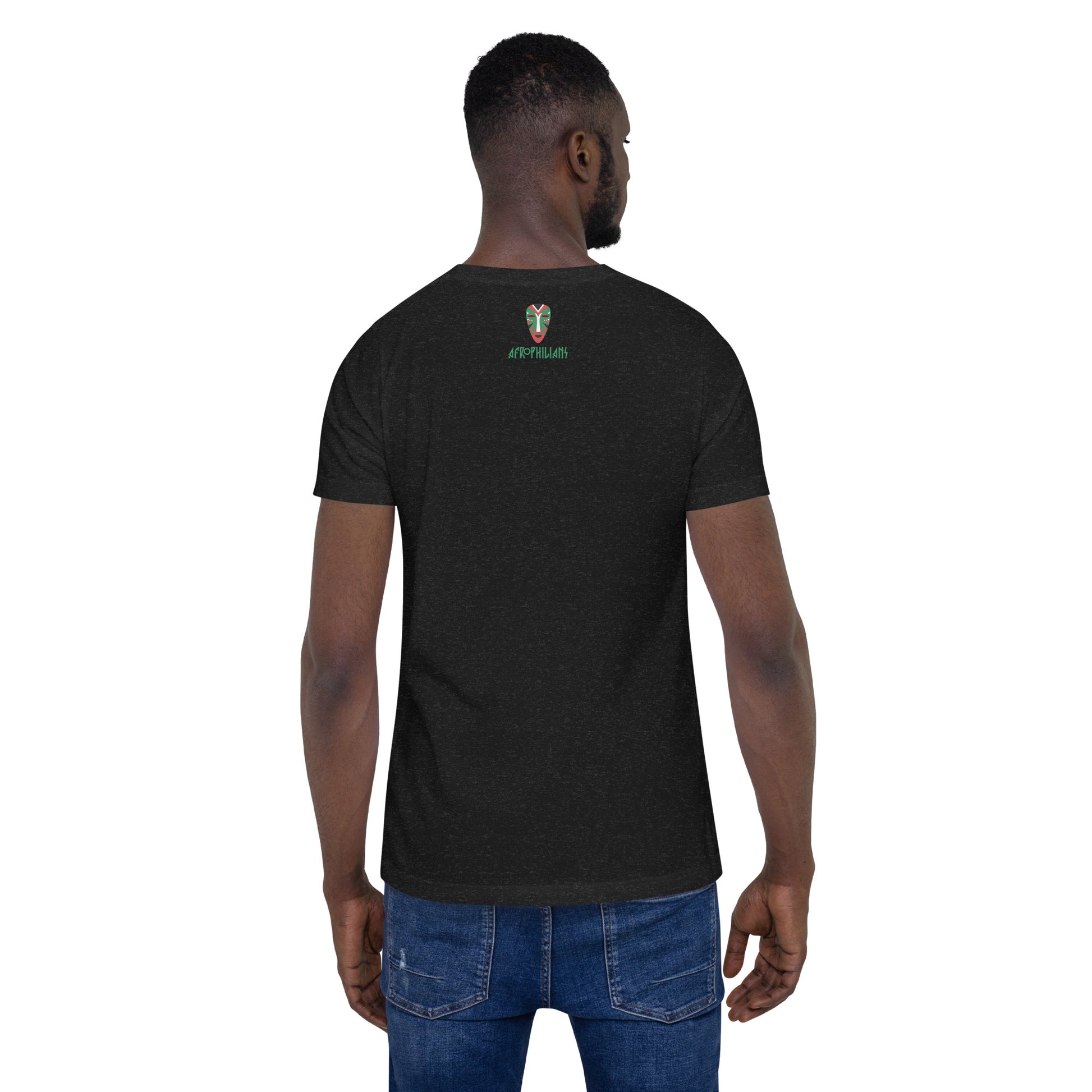 Black professional wearing African-inspired short sleeve tee