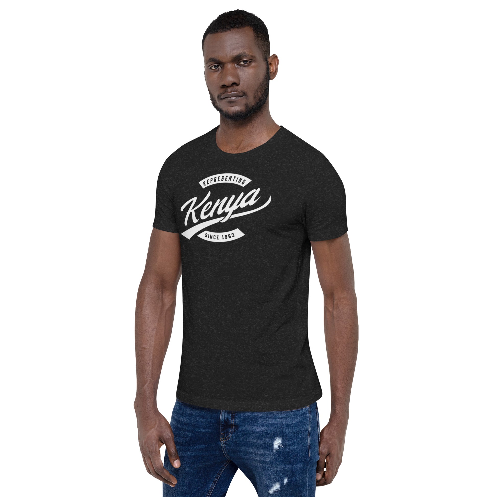 Black professional wearing African-inspired short sleeve tee