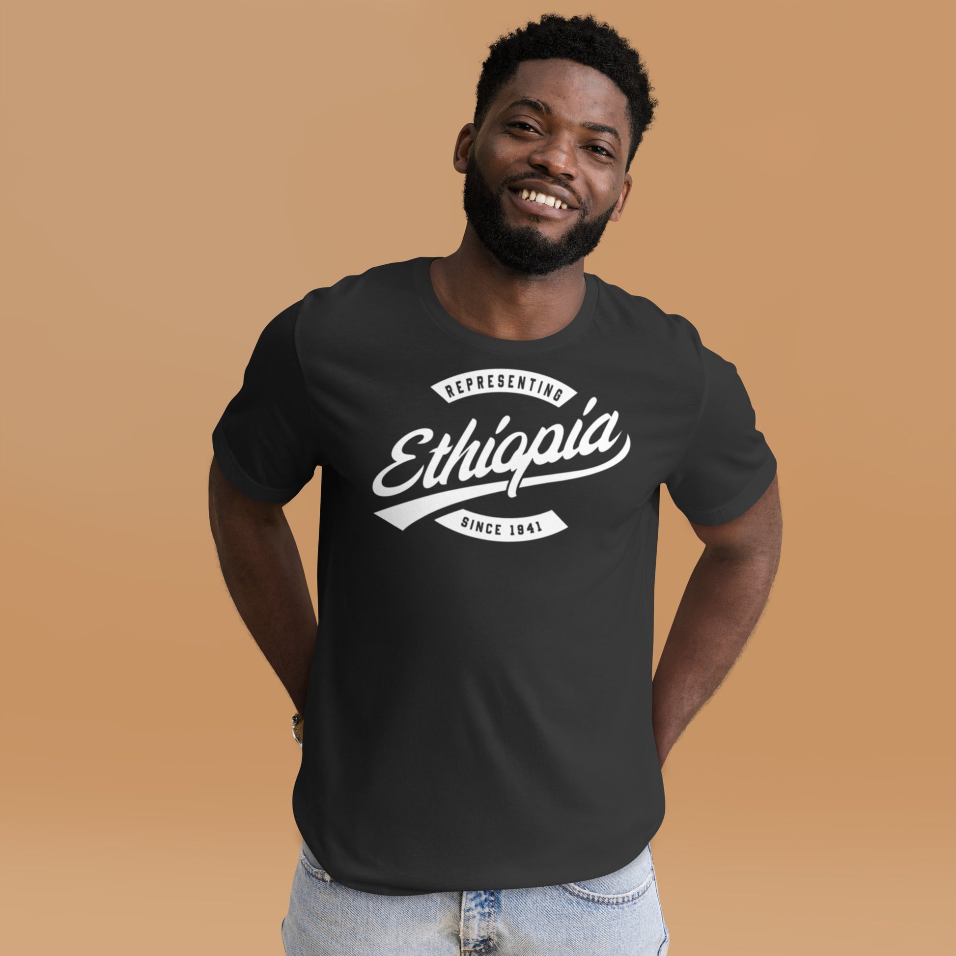 Black professional wearing African-inspired short sleeve tee