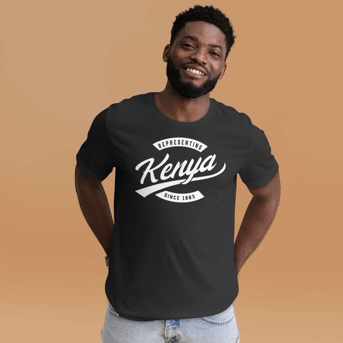 Black professional wearing African-inspired short sleeve tee