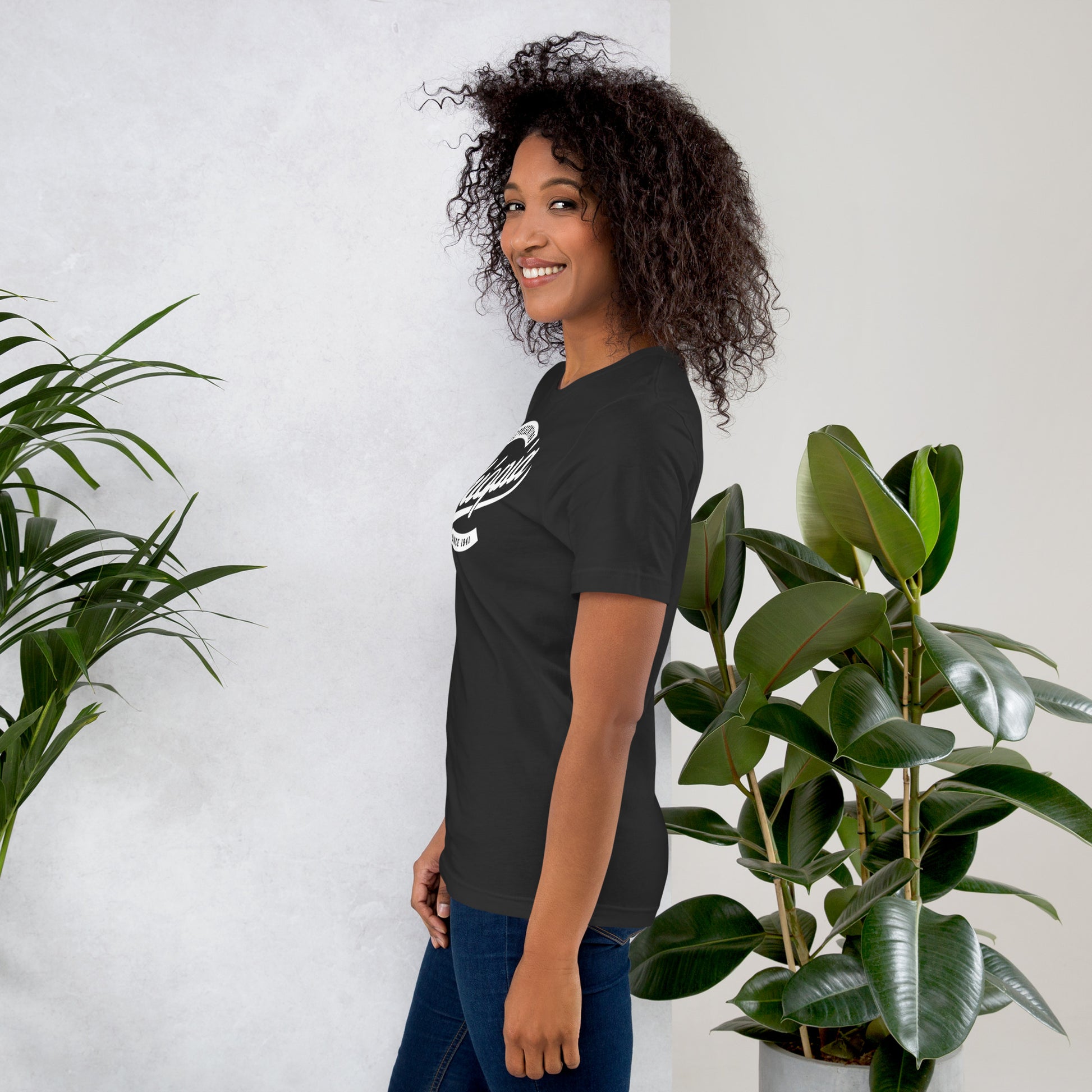 Black professional wearing African-inspired short sleeve tee