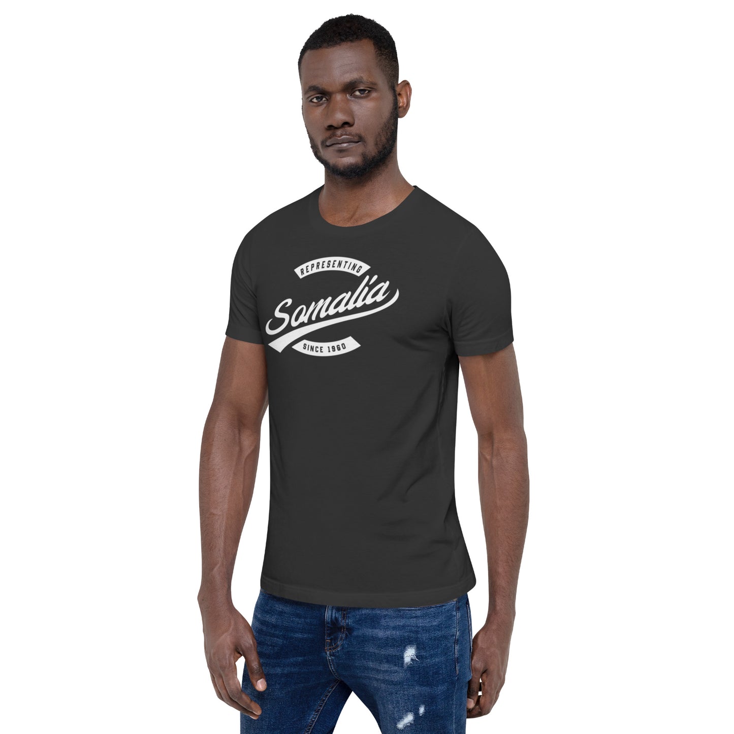 Black professional wearing African-inspired short sleeve tee