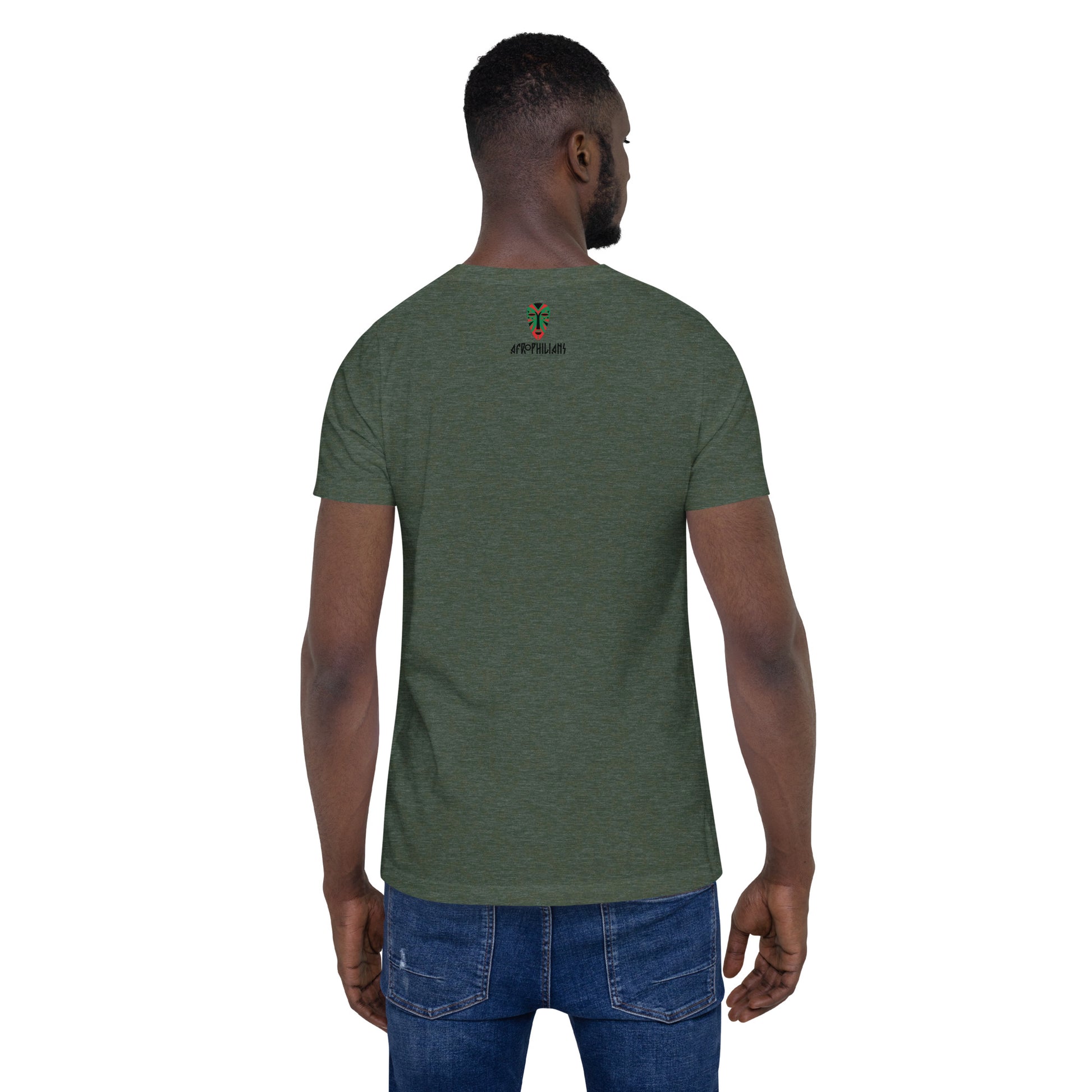 Black professional wearing African-inspired short sleeve tee
