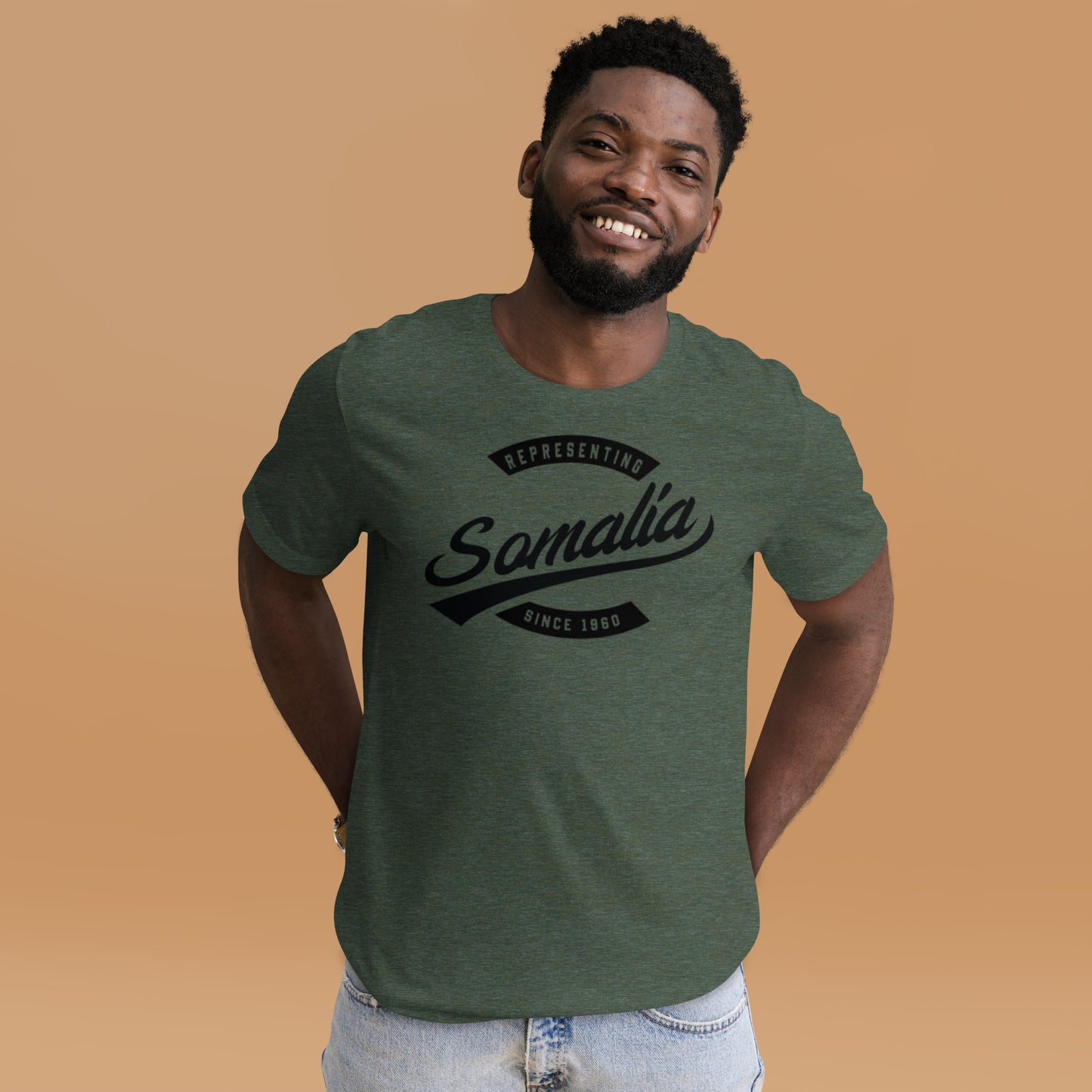 Black professional wearing African-inspired short sleeve tee