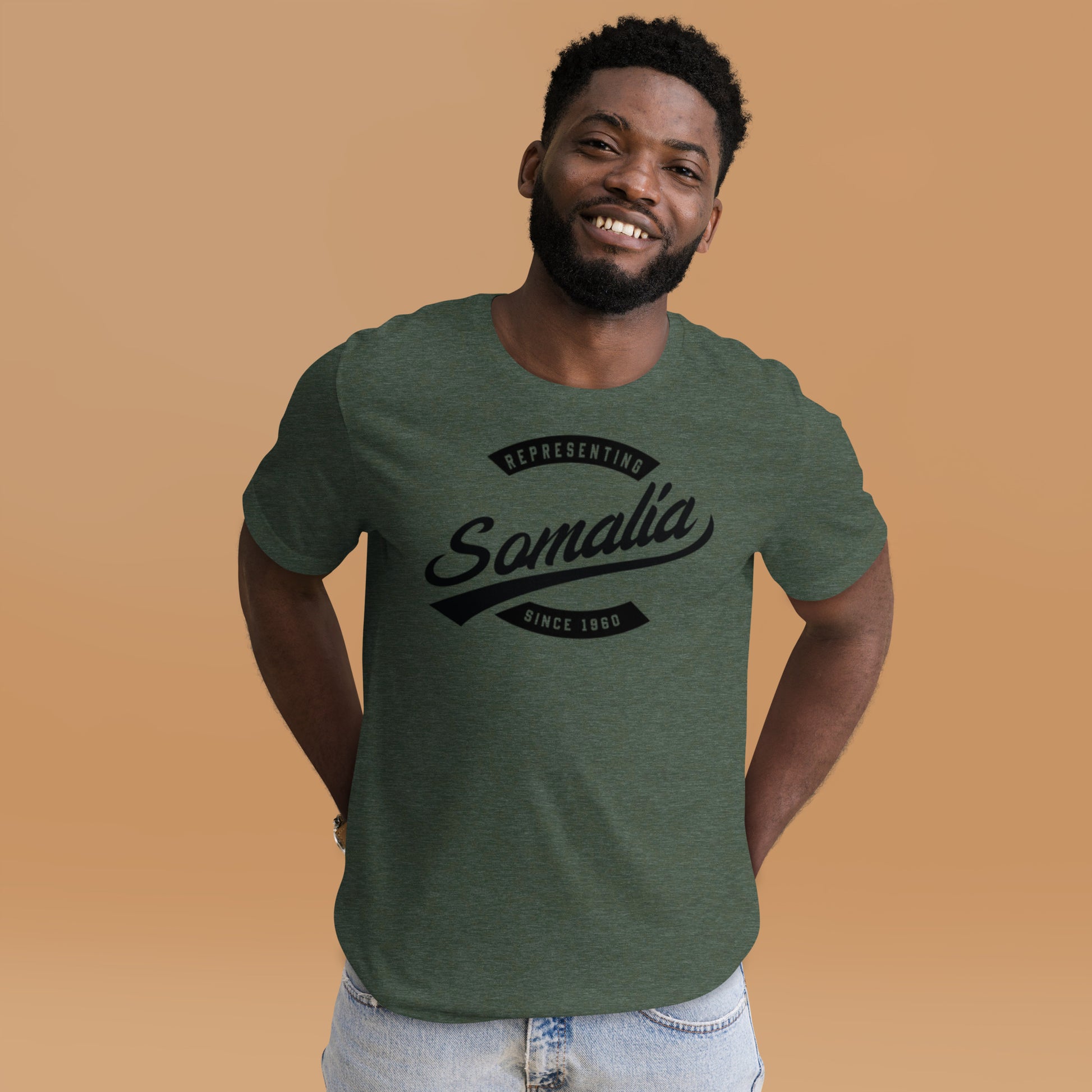 Black professional wearing African-inspired short sleeve tee