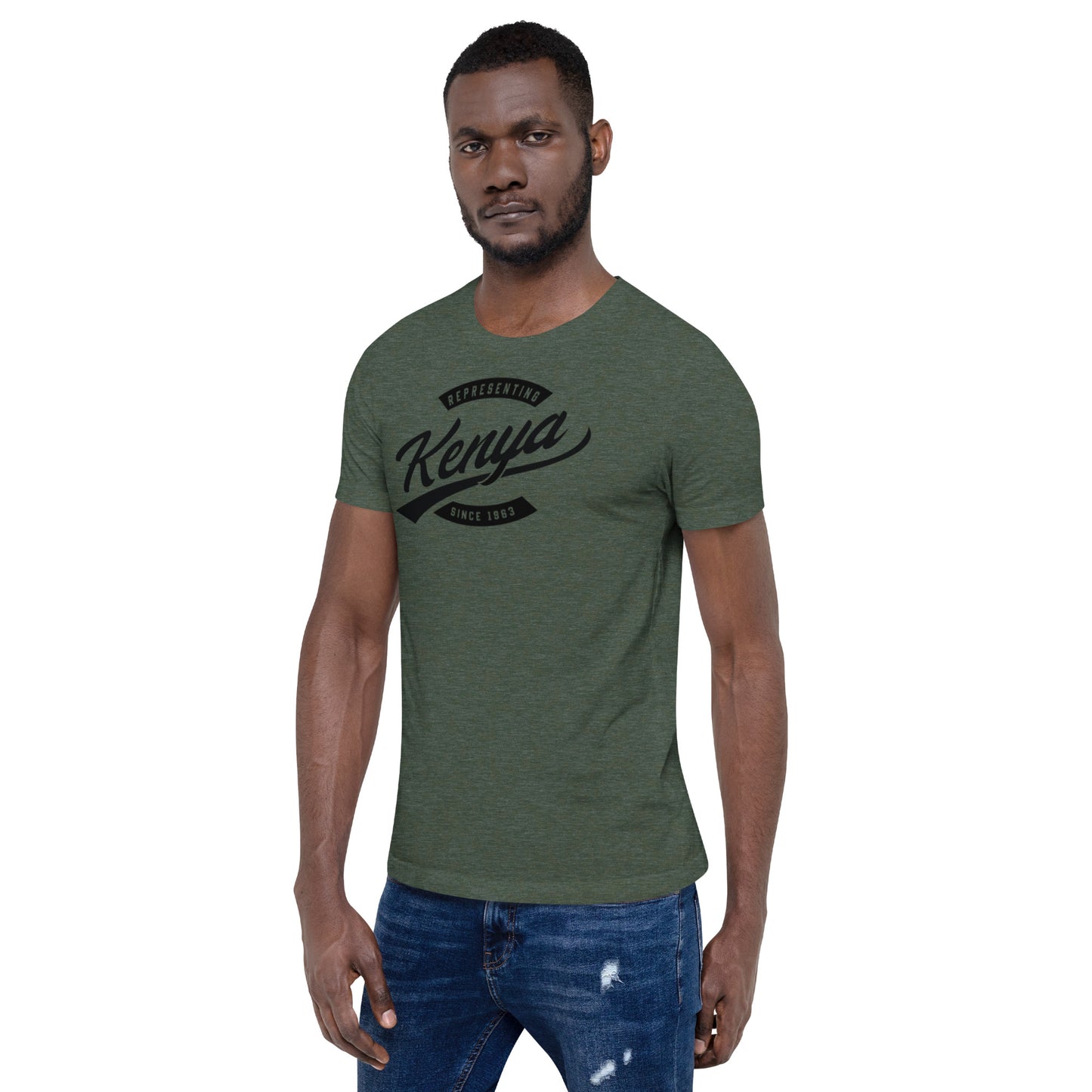 Black professional wearing African-inspired short sleeve tee