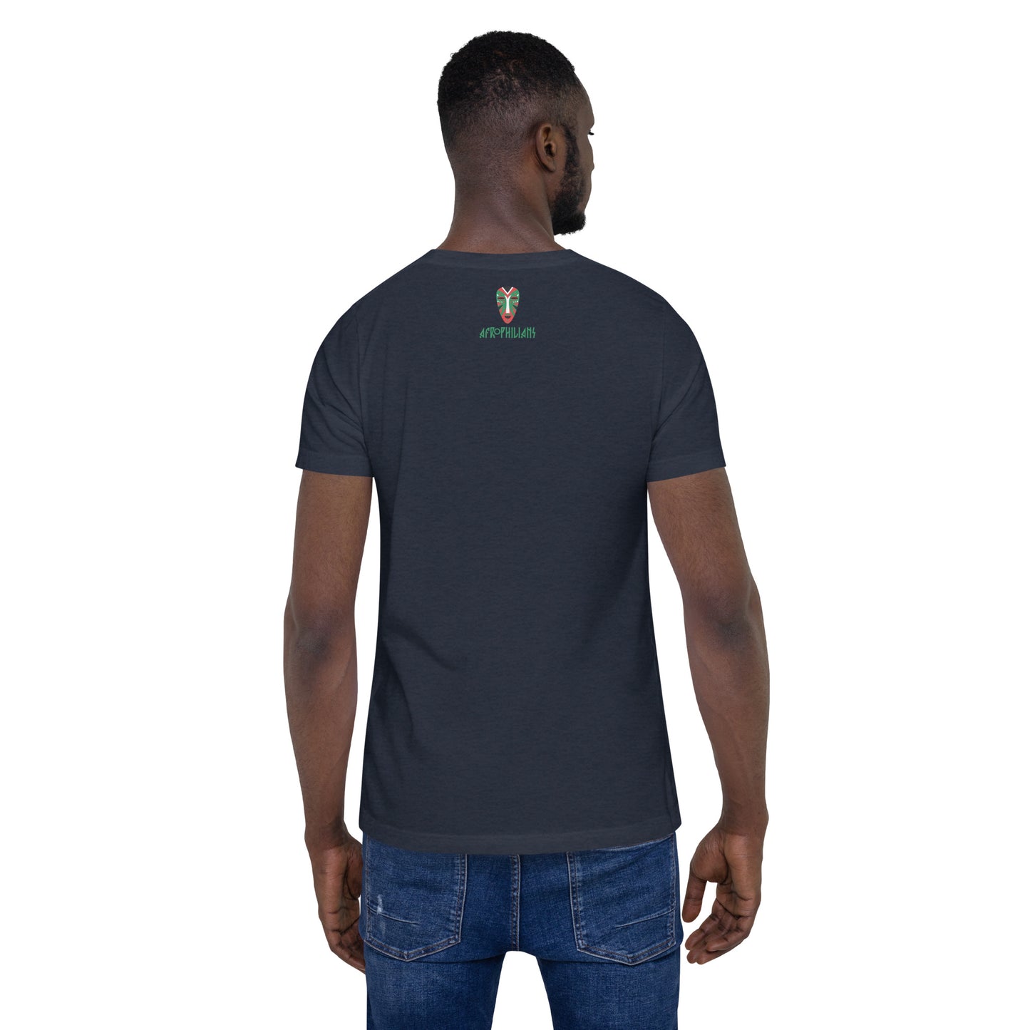 Black professional wearing African-inspired short sleeve tee