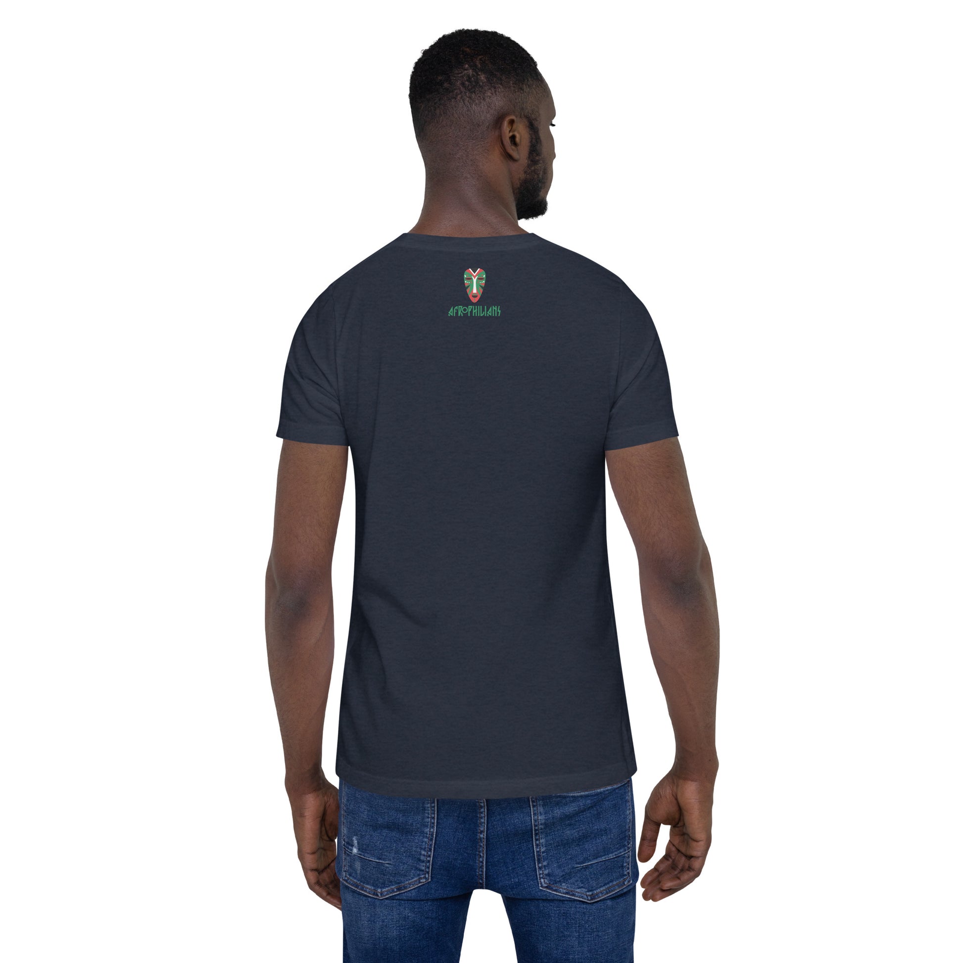 Black professional wearing African-inspired short sleeve tee
