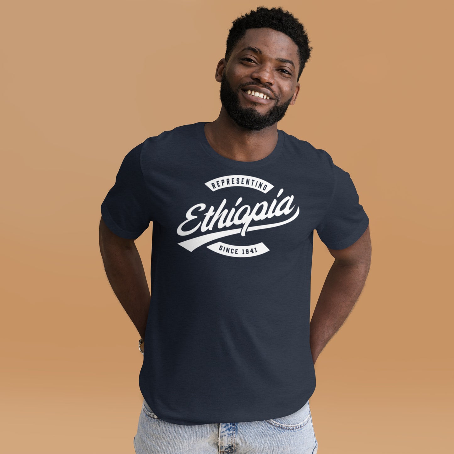 Black professional wearing African-inspired short sleeve tee