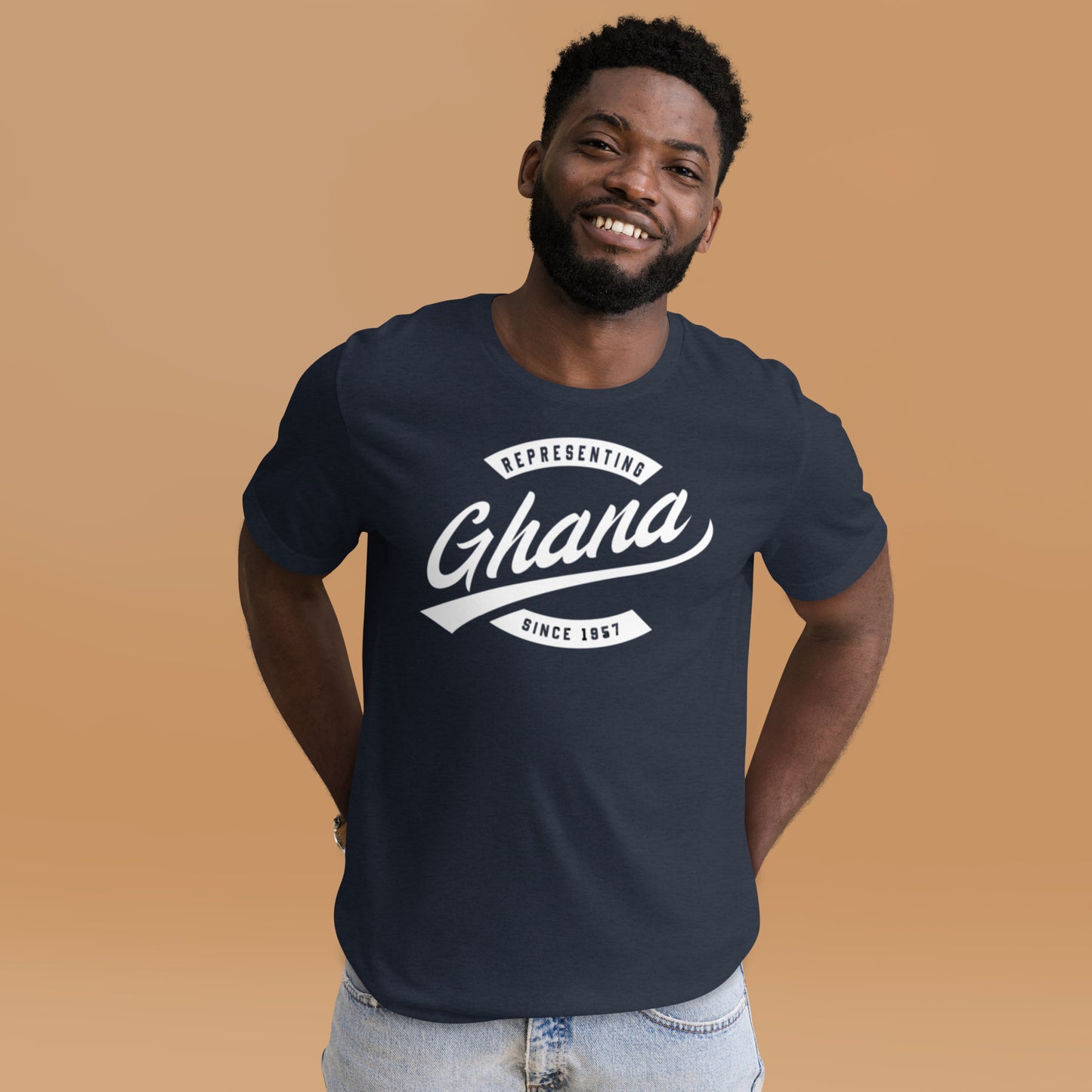 Black professional wearing African-inspired short sleeve tee