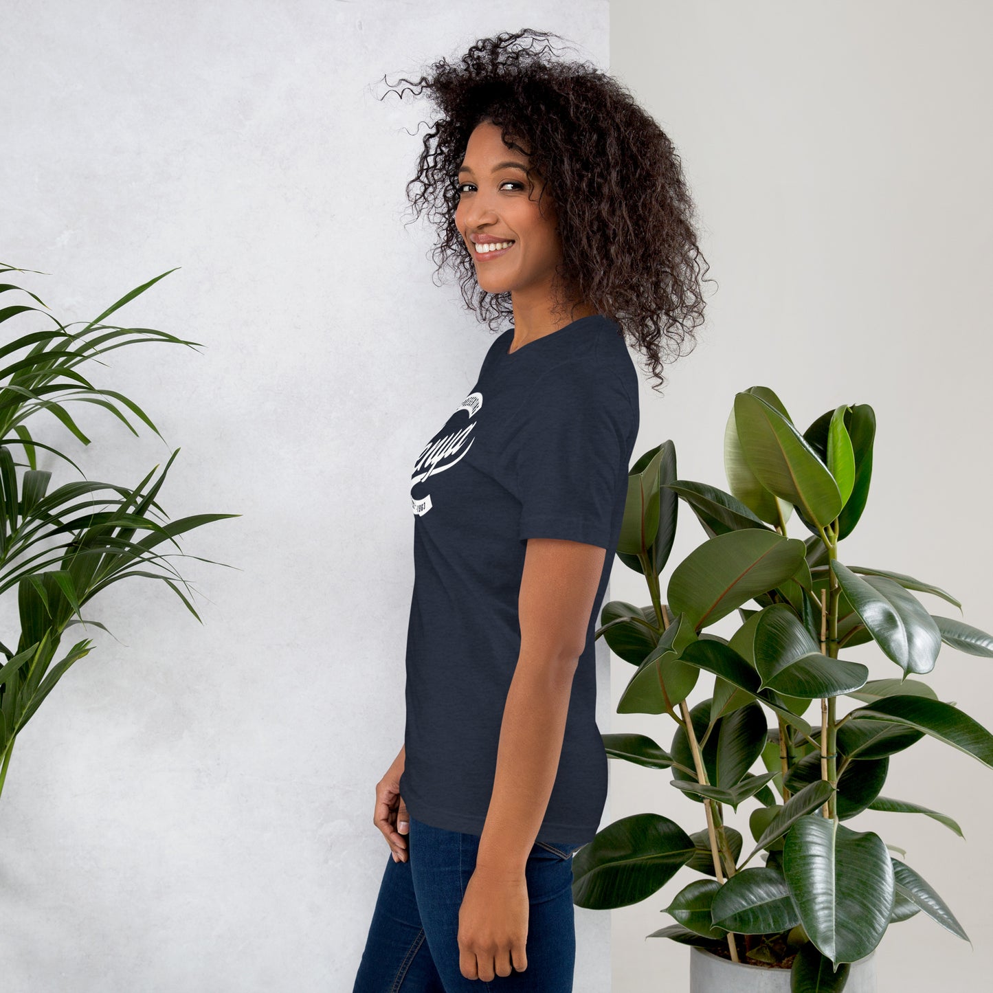 Black professional wearing African-inspired short sleeve tee