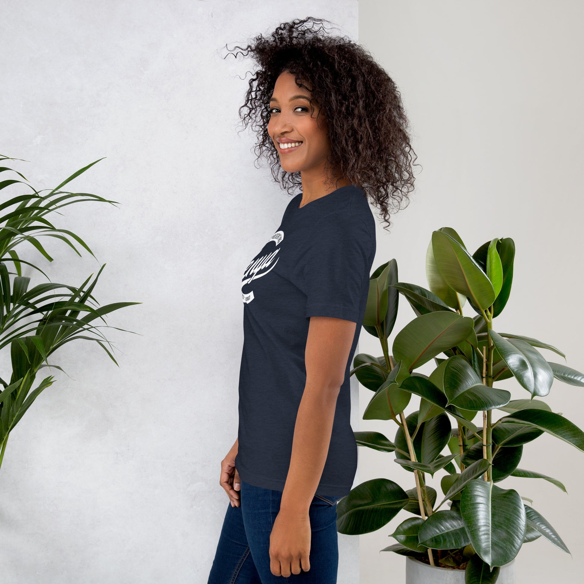 Black professional wearing African-inspired short sleeve tee
