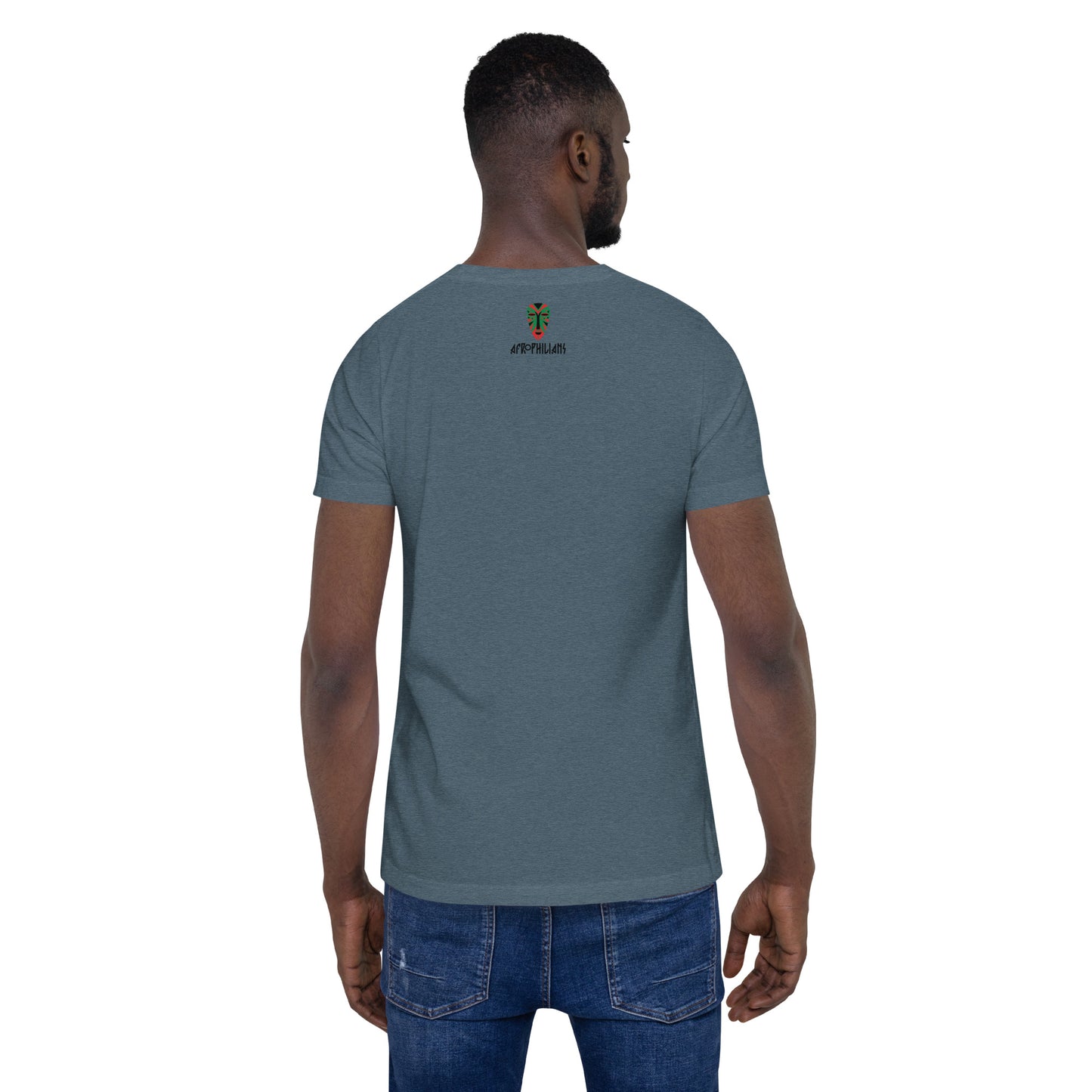 Black professional wearing African-inspired short sleeve tee