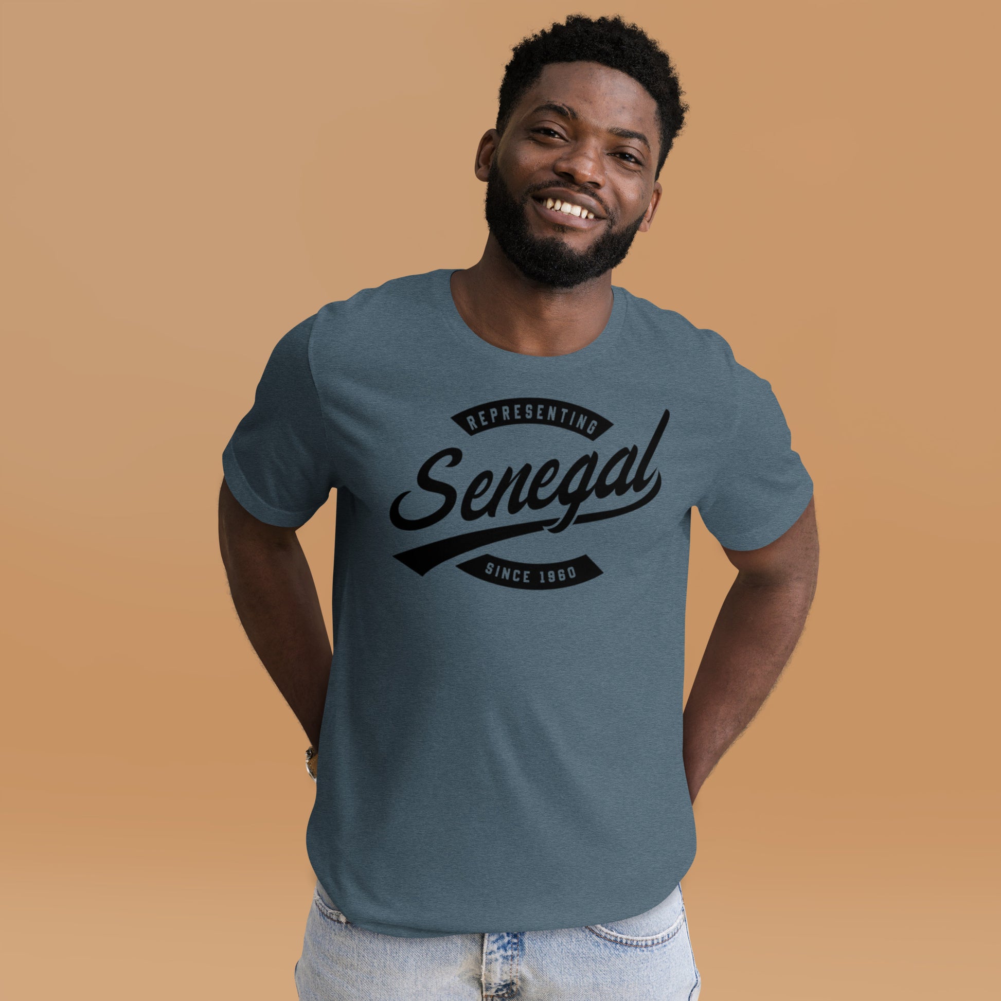 Black professional wearing African-inspired short sleeve tee