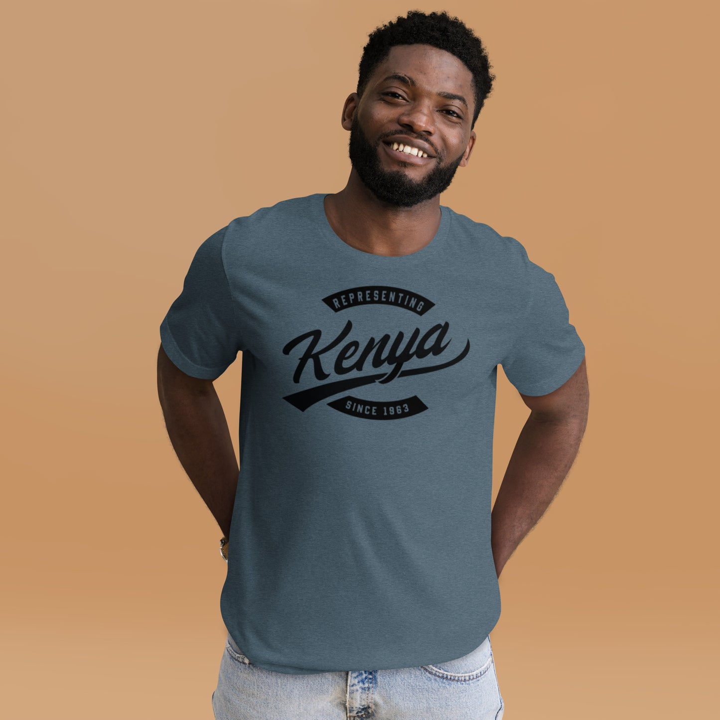 Black professional wearing African-inspired short sleeve tee