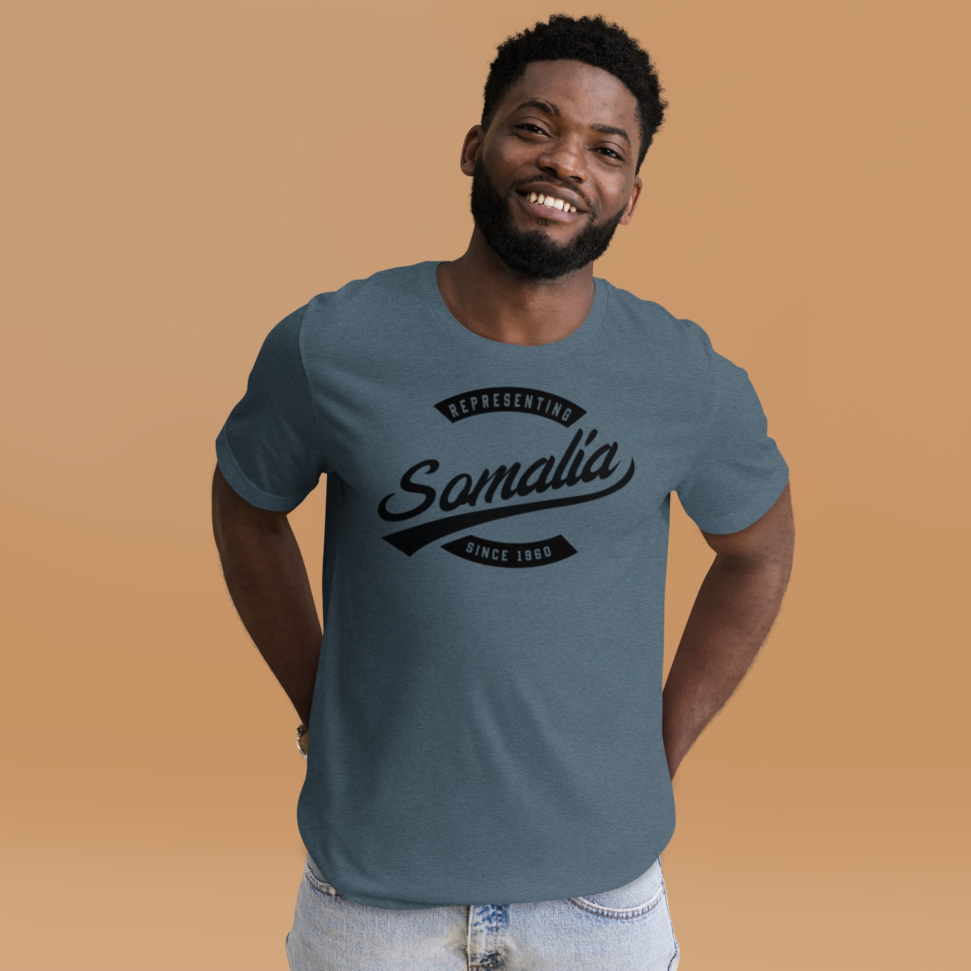 Black professional wearing African-inspired short sleeve tee