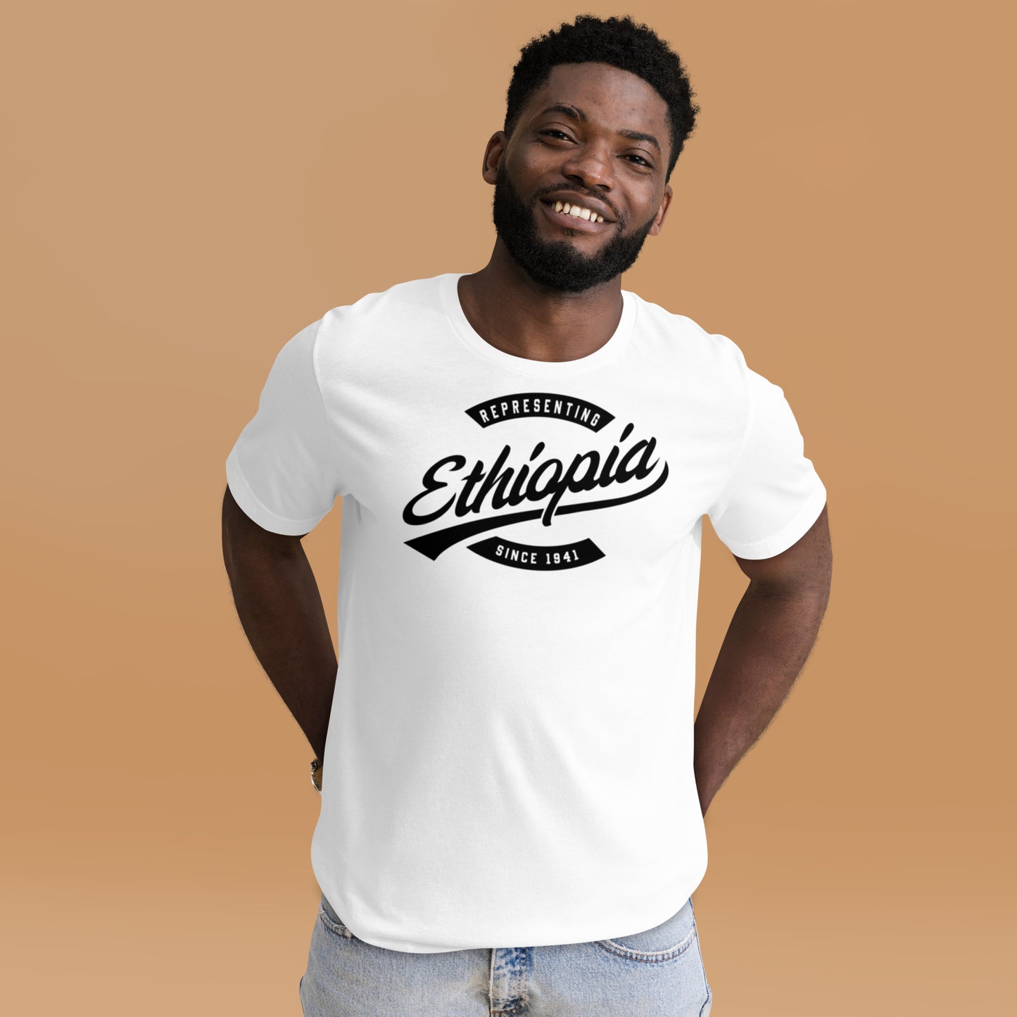 Black professional wearing African-inspired short sleeve tee