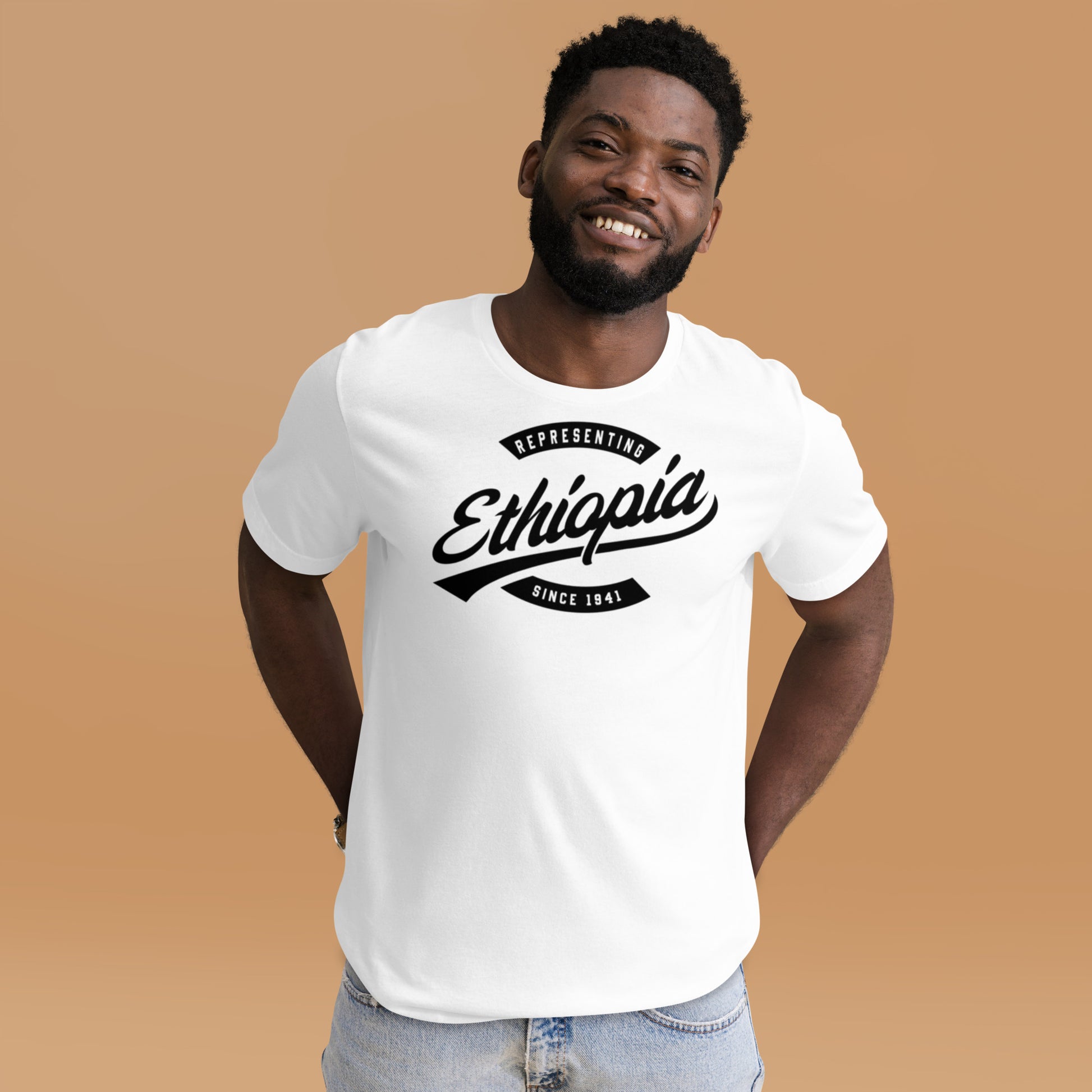 Black professional wearing African-inspired short sleeve tee