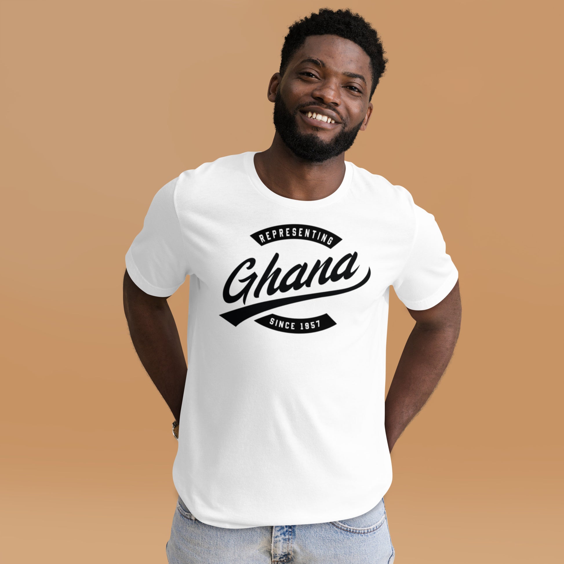 Black professional wearing African-inspired short sleeve tee